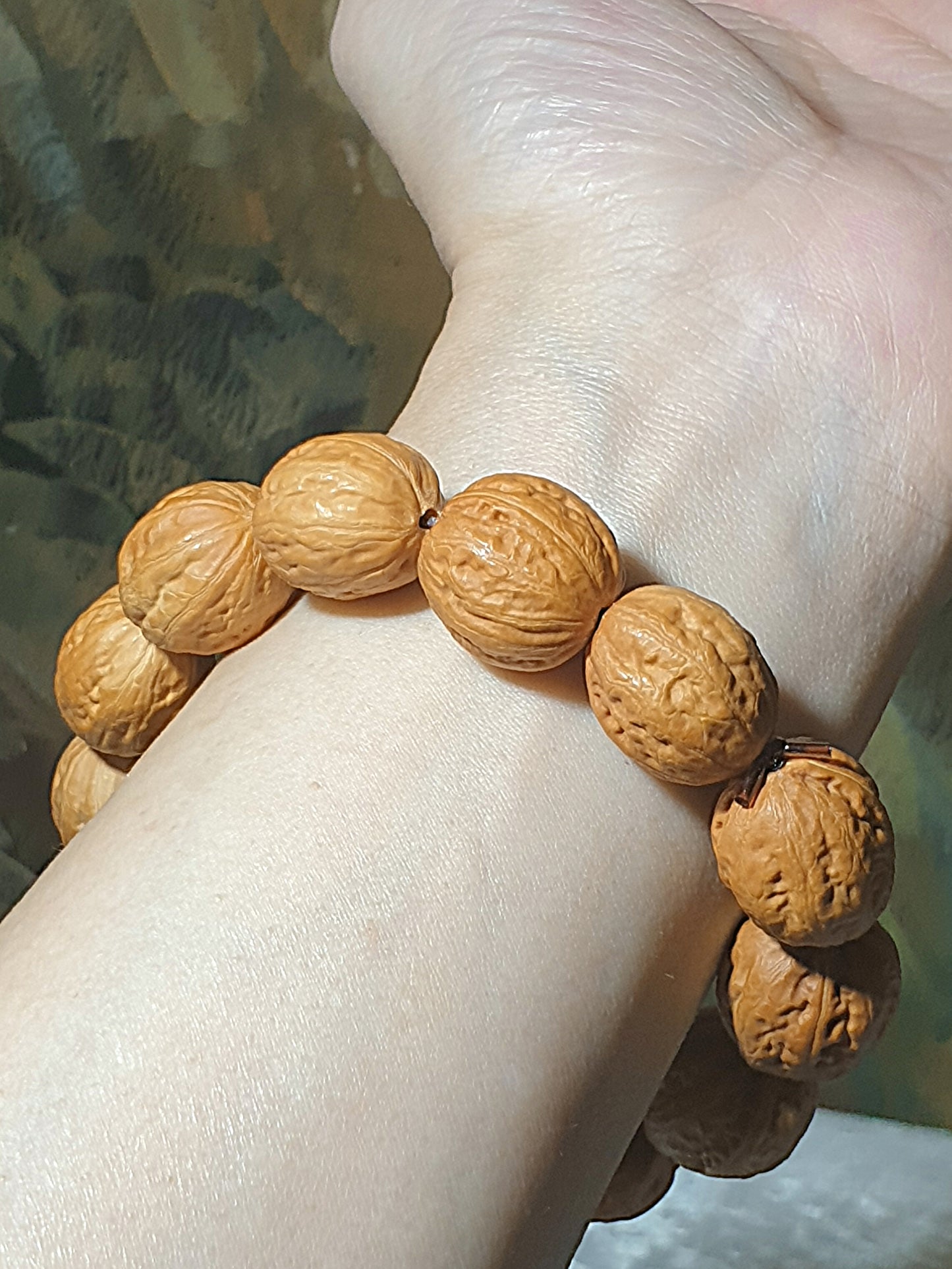 Rare small size 17mm Beijing Mentougou pinkish 8-ridge Walnuts bracelet/hand-held 罕见小尺寸17毫米北京门头沟粉红皮秋子八棱手链/手持