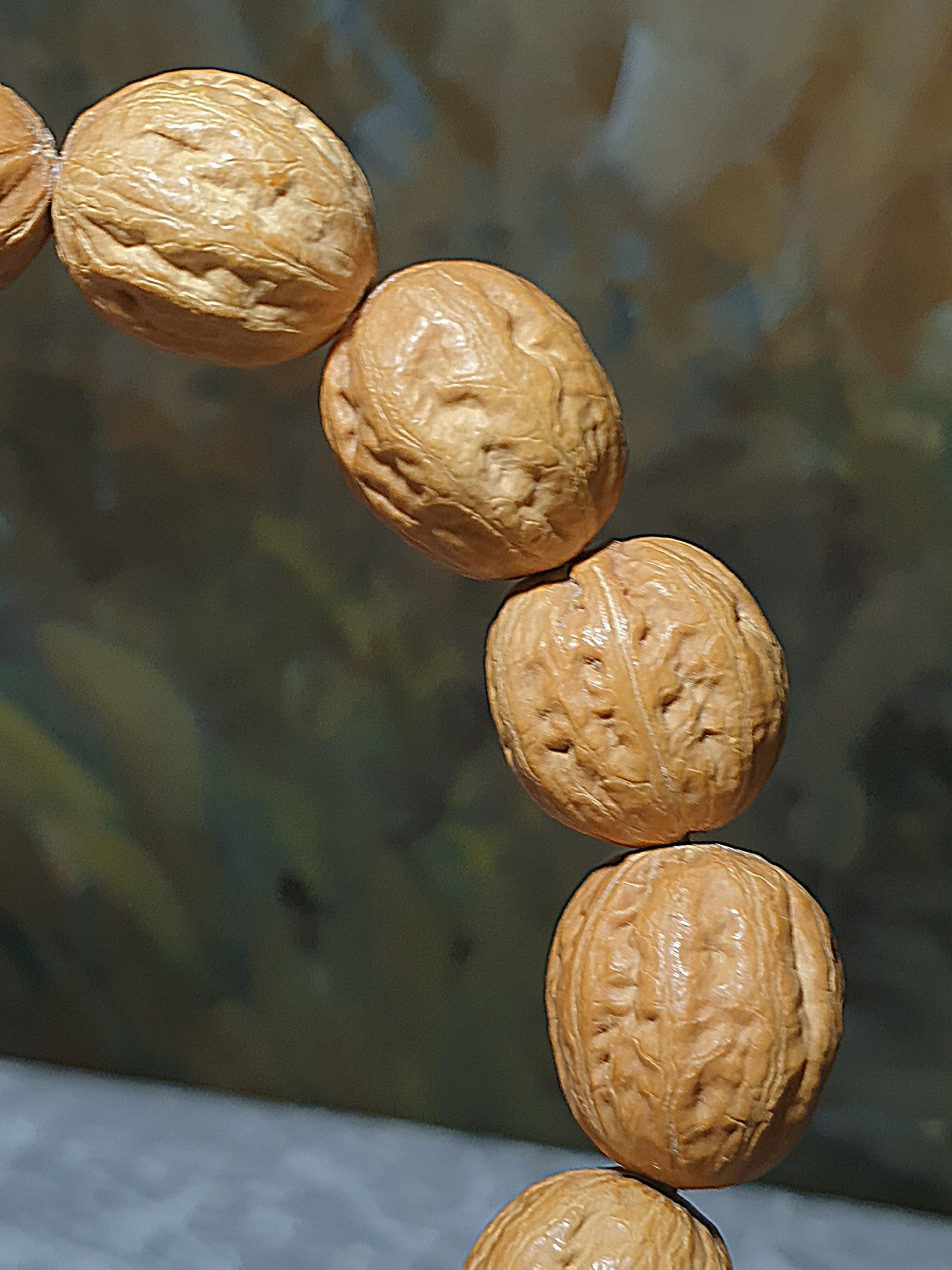 Rare small size 17mm Beijing Mentougou pinkish 8-ridge Walnuts bracelet/hand-held 罕见小尺寸17毫米北京门头沟粉红皮秋子八棱手链/手持