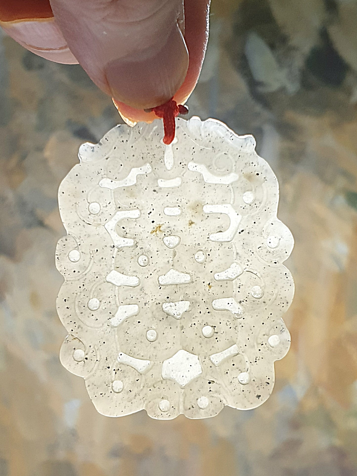 Premium Nephrite carved Dragon & Phoenix and Chinese character 囍 (Double Happiness) Jade pendant (with certificate) 和田玉青花龙凤囍(双喜)吊坠(带证书)