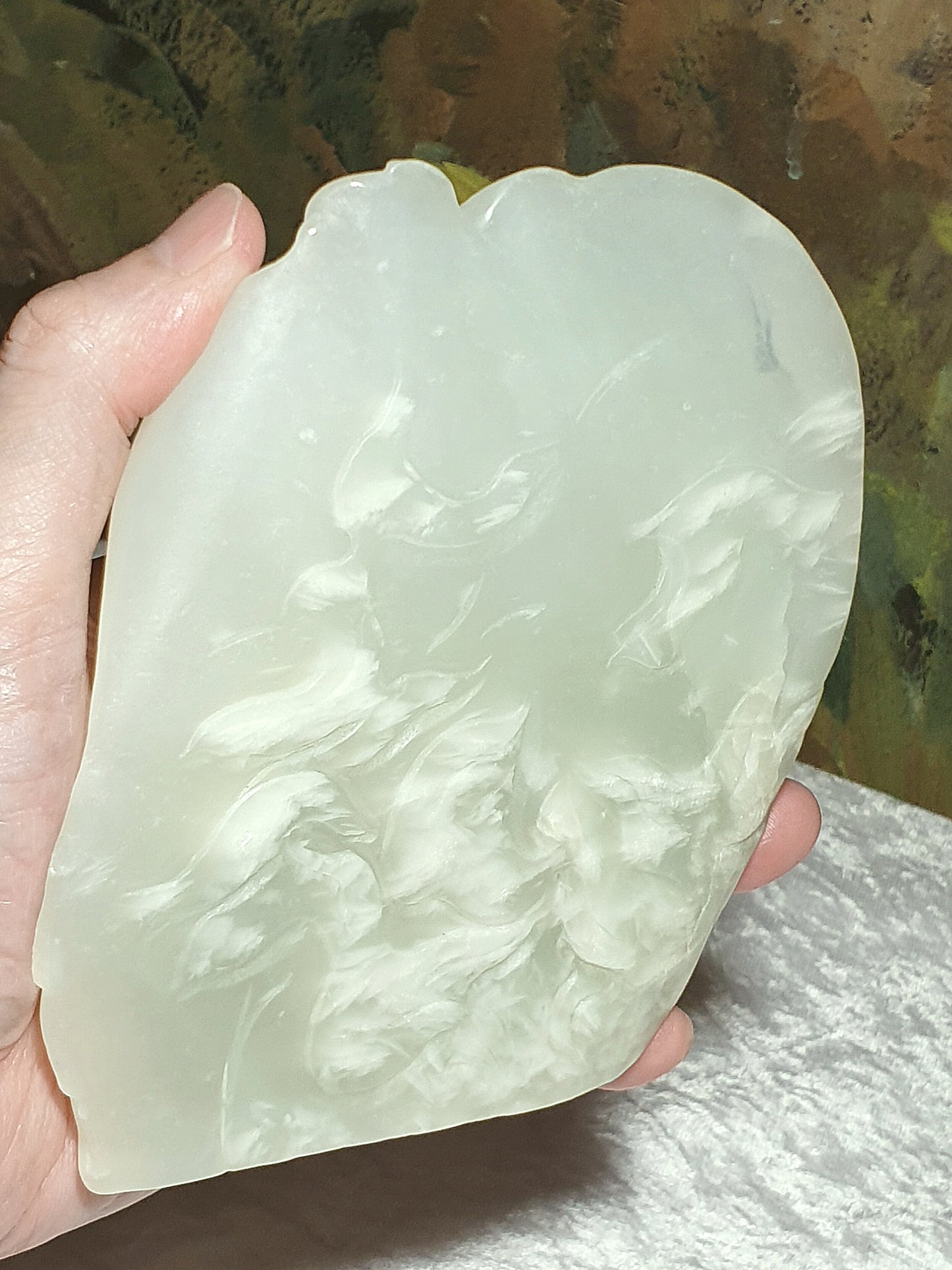 Rare premium large size Nephrite warm white Mahakasyapa (Ji Gong) & dragon Jade carvings (with certificate) 和田玉暖白降龙罗汉(济公)摆件带证书