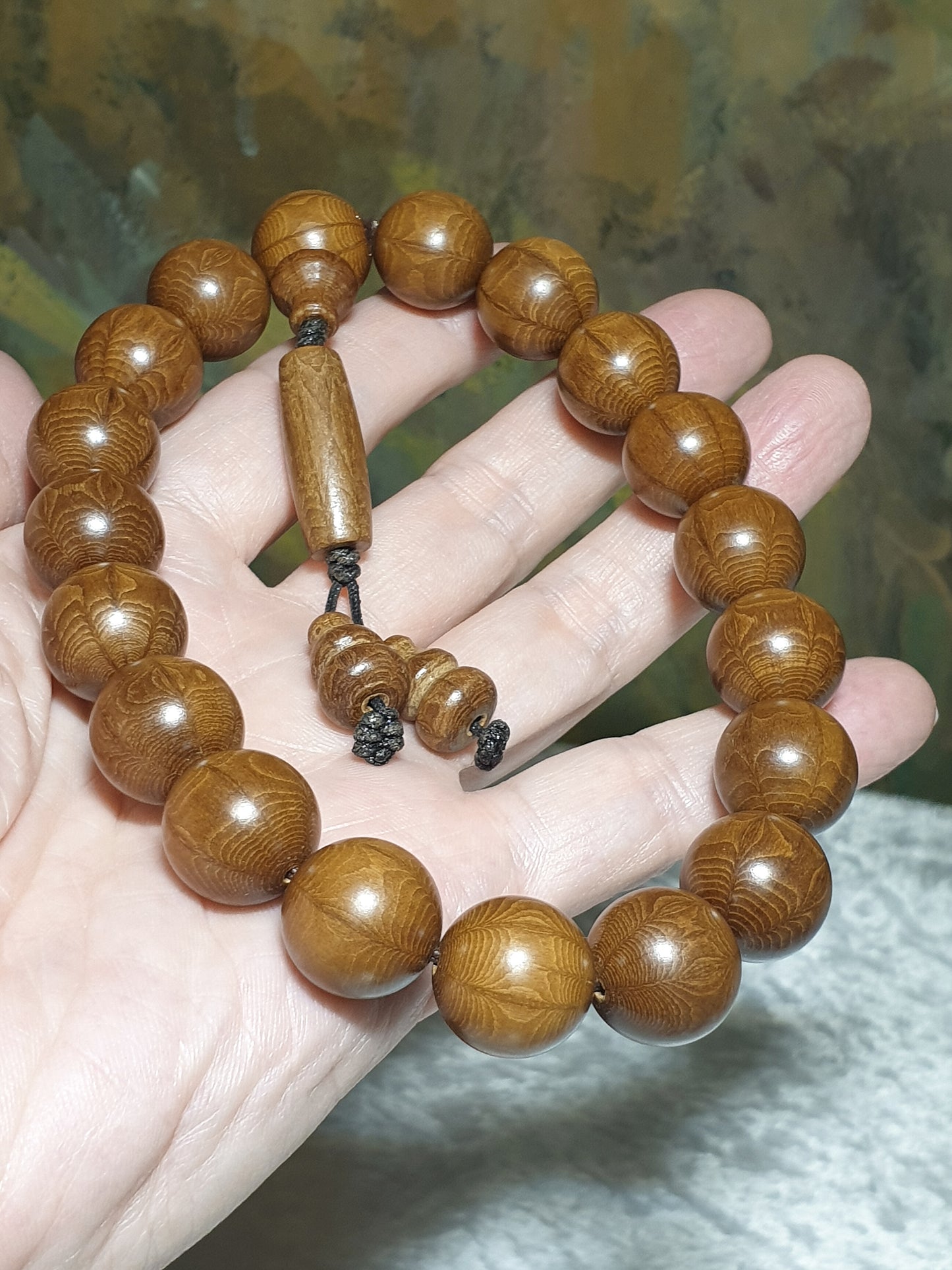15mm "Liu Dao Mu" (Abelia) 18 beads mala bracelet/handheld 15毫米六道木(降龙木)十八子手串/手持