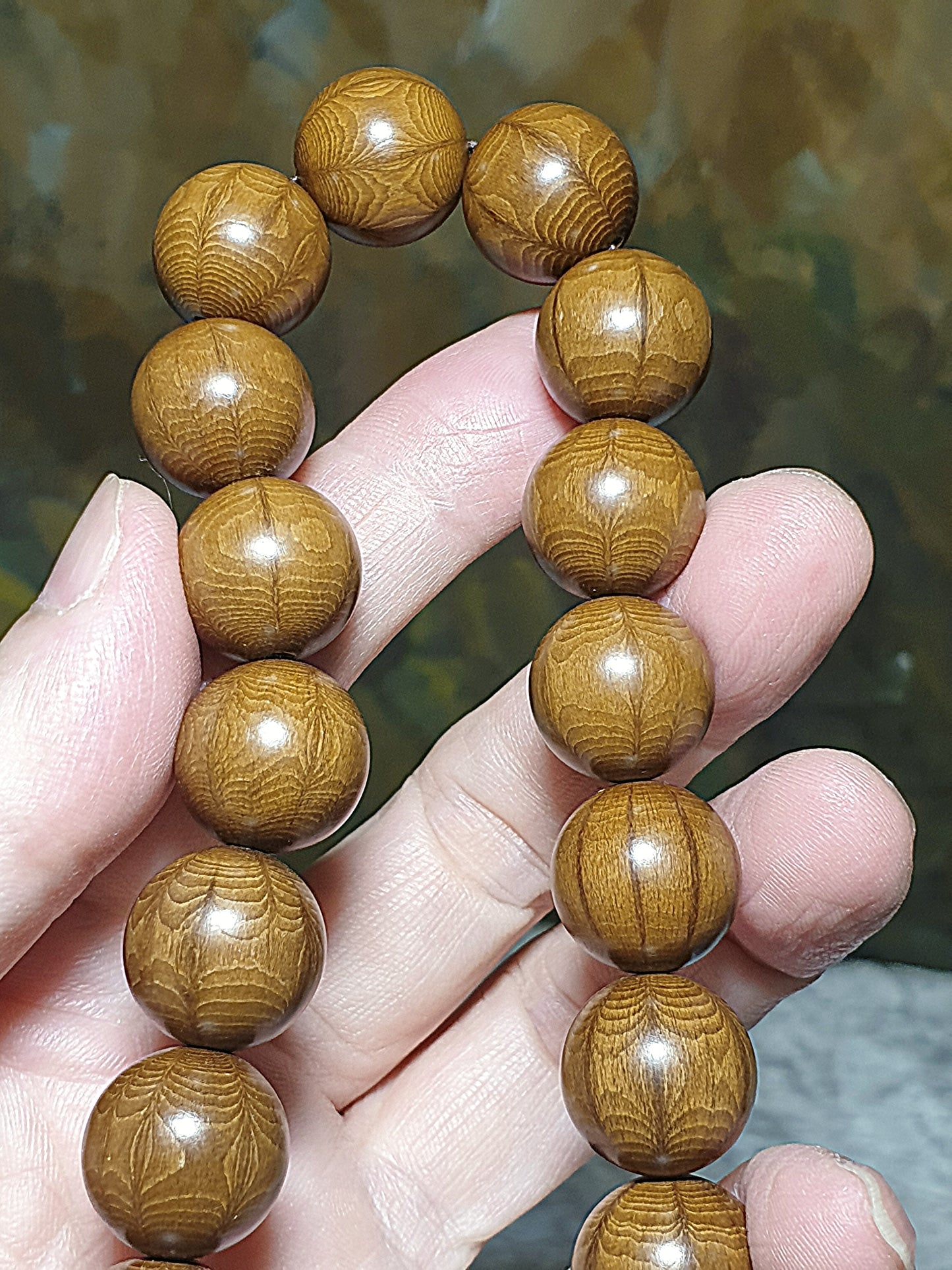 15mm "Liu Dao Mu" (Abelia) 18 beads mala bracelet/handheld 15毫米六道木(降龙木)十八子手串/手持