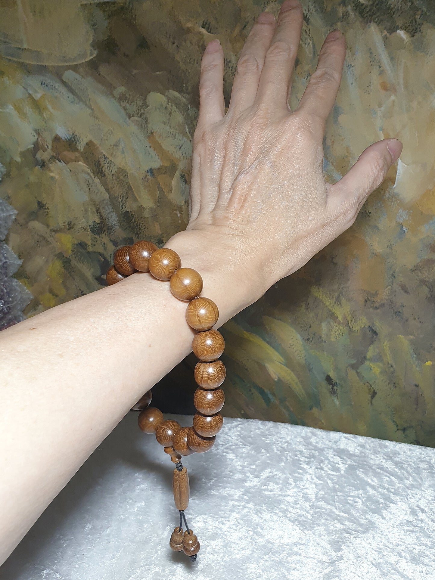 15mm "Liu Dao Mu" (Abelia) 18 beads mala bracelet/handheld 15毫米六道木(降龙木)十八子手串/手持