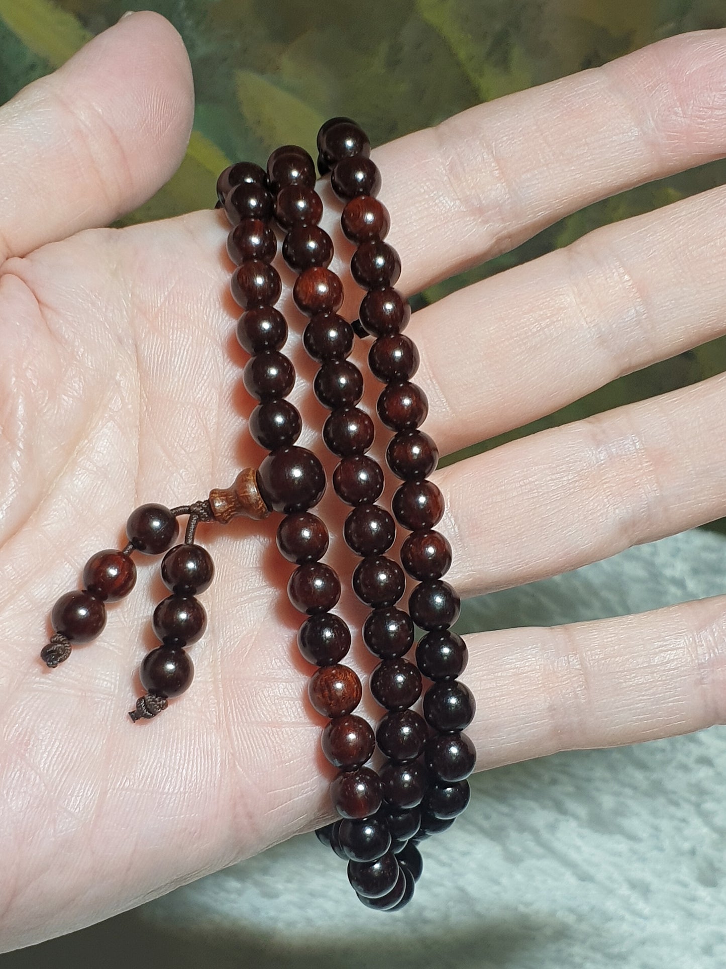 6mm+ Premium aged Indian Red Sandalwood wine red 108 mala necklace/multiple loops bracelet 印度小叶紫檀酒红老料108念珠/项链/多圈手链 #2