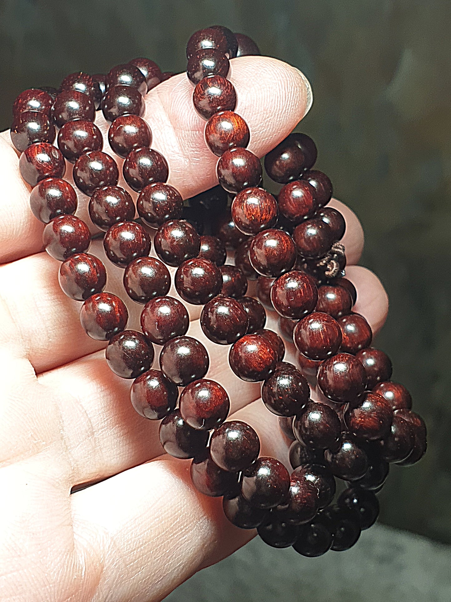 6mm+ Premium aged Indian Red Sandalwood wine red 108 mala necklace/multiple loops bracelet 印度小叶紫檀酒红老料108念珠/项链/多圈手链 #2