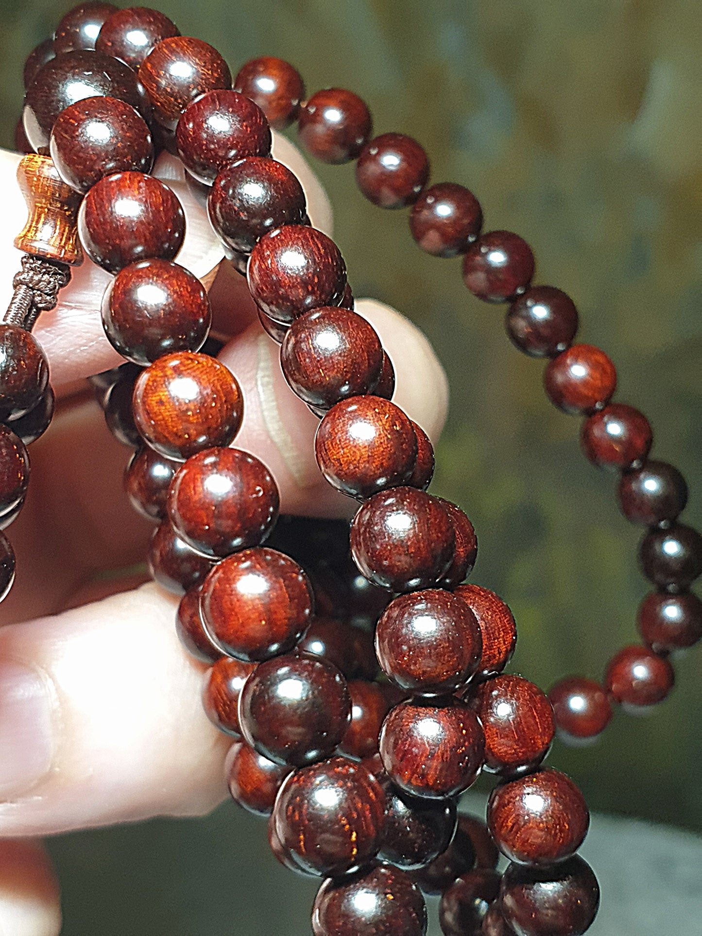 6mm+ Premium aged Indian Red Sandalwood wine red 108 mala necklace/multiple loops bracelet 印度小叶紫檀酒红老料108念珠/项链/多圈手链 #2