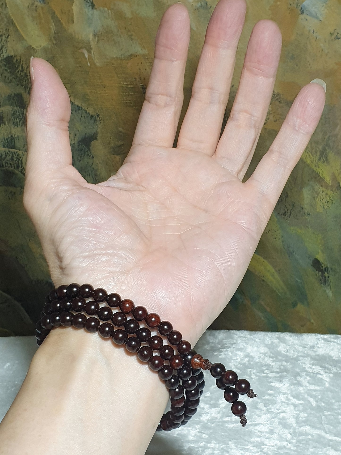 6mm+ Premium aged Indian Red Sandalwood wine red 108 mala necklace/multiple loops bracelet 印度小叶紫檀酒红老料108念珠/项链/多圈手链 #2