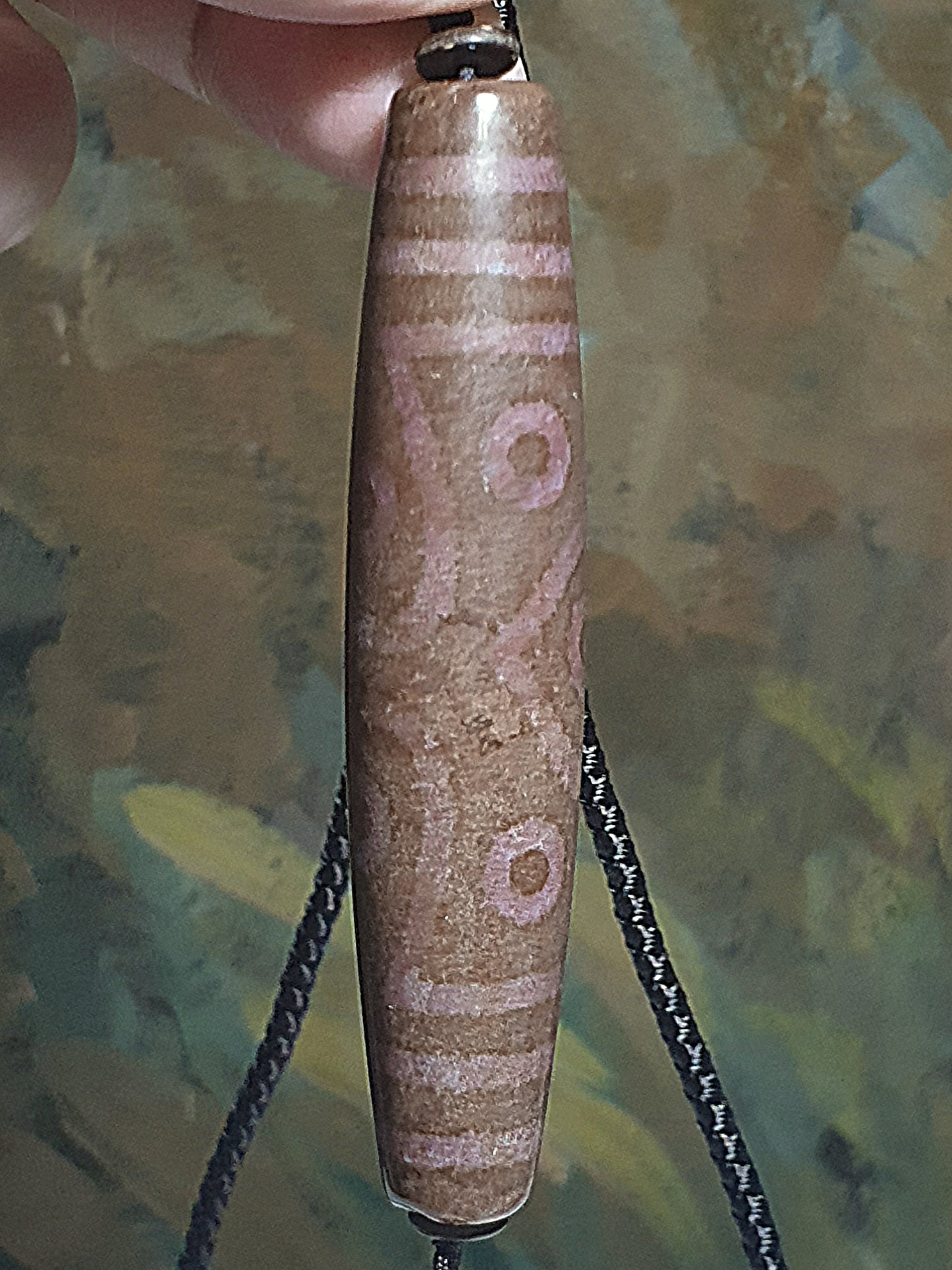 78.5mm XL Aged Tibetan Xang Xung (Zhang Zhung) 11-Eye Dzi with lots of fine red spots (with certificate) 78.5毫米特大号西藏老矿象雄满朱砂十一眼天珠(带证书)
