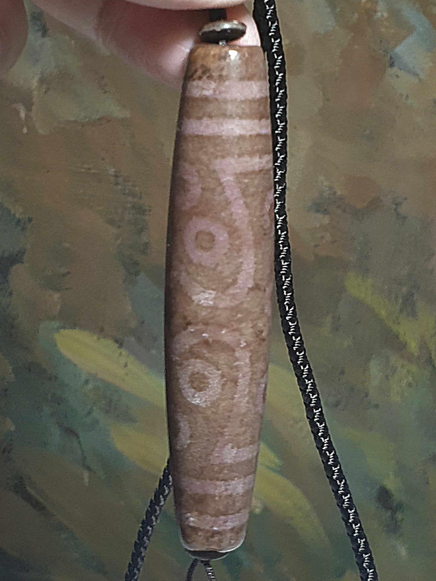 78.5mm XL Aged Tibetan Xang Xung (Zhang Zhung) 11-Eye Dzi with lots of fine red spots (with certificate) 78.5毫米特大号西藏老矿象雄满朱砂十一眼天珠(带证书)