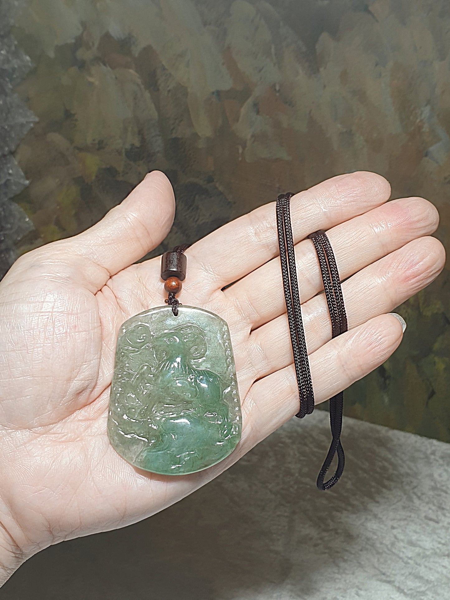 Premium Type A Jadeite Icy light green Goat Jade pendant (with certificate) 翡翠冰种淡绿山羊吊坠(带证书)