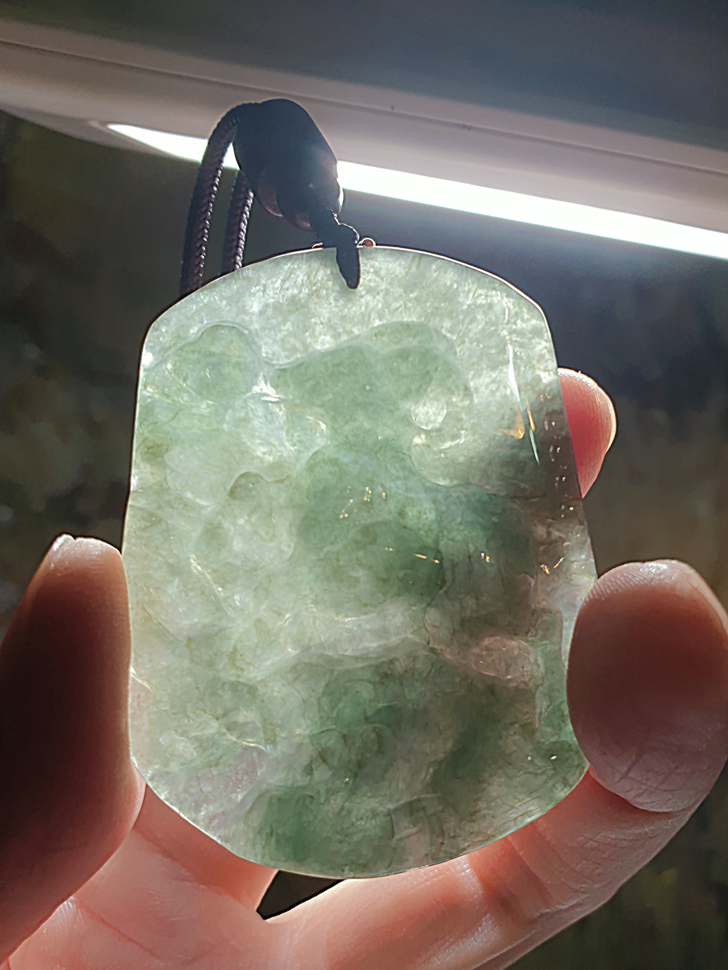 Premium Type A Jadeite Icy light green Goat Jade pendant (with certificate) 翡翠冰种淡绿山羊吊坠(带证书)