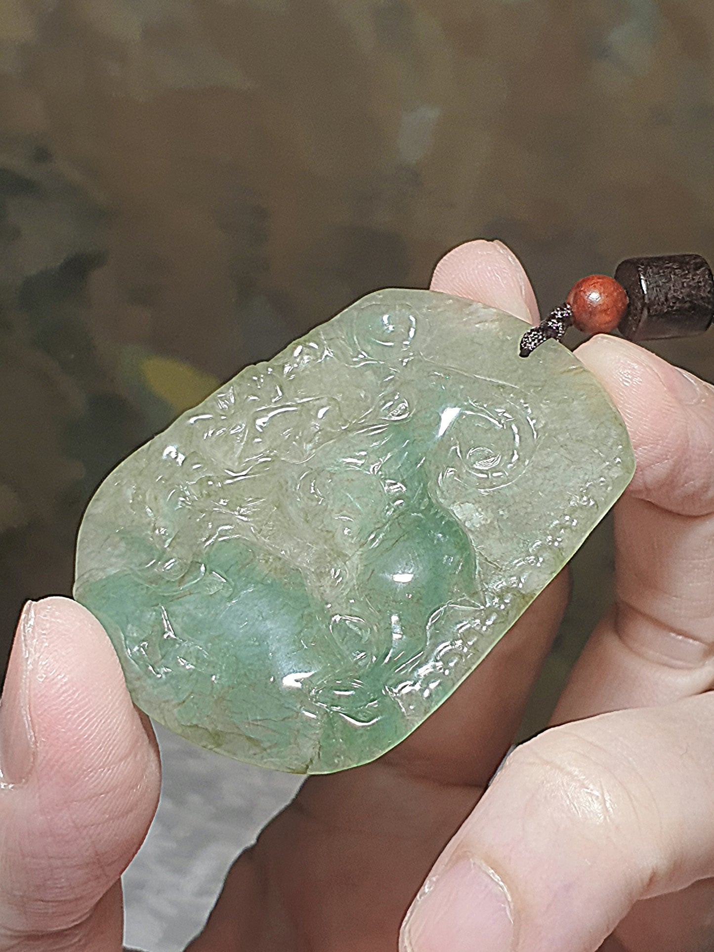 Premium Type A Jadeite Icy light green Goat Jade pendant (with certificate) 翡翠冰种淡绿山羊吊坠(带证书)