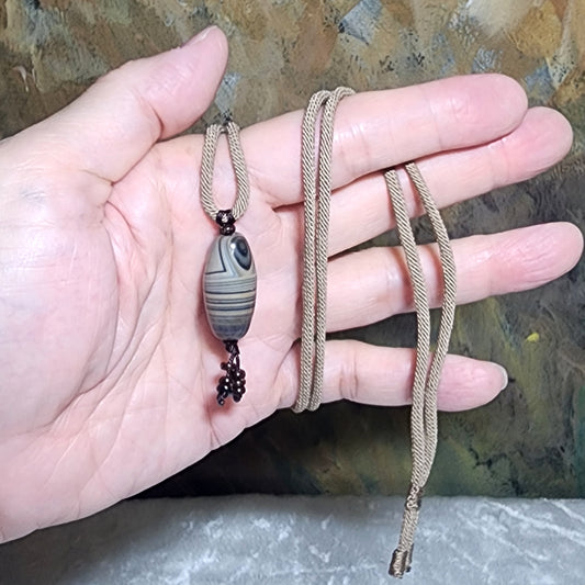 25.6mm Premium Tibetan Sardonyx natural eyes natural pattern Heaven and Earth Dzi pendant 精品藏传缠丝玛瑙天眼天然纹路天地天珠