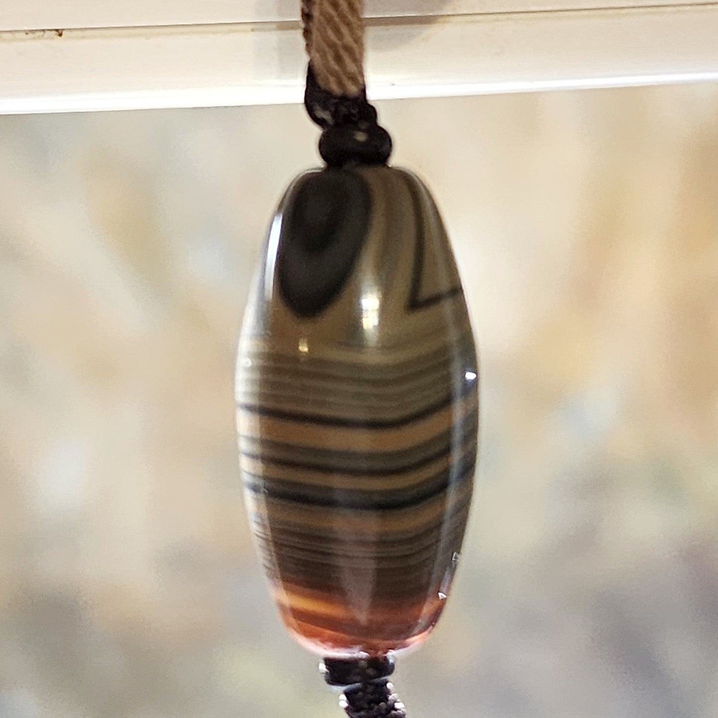 25.6mm Premium Tibetan Sardonyx natural eyes natural pattern Heaven and Earth Dzi pendant 精品藏传缠丝玛瑙天眼天然纹路天地天珠