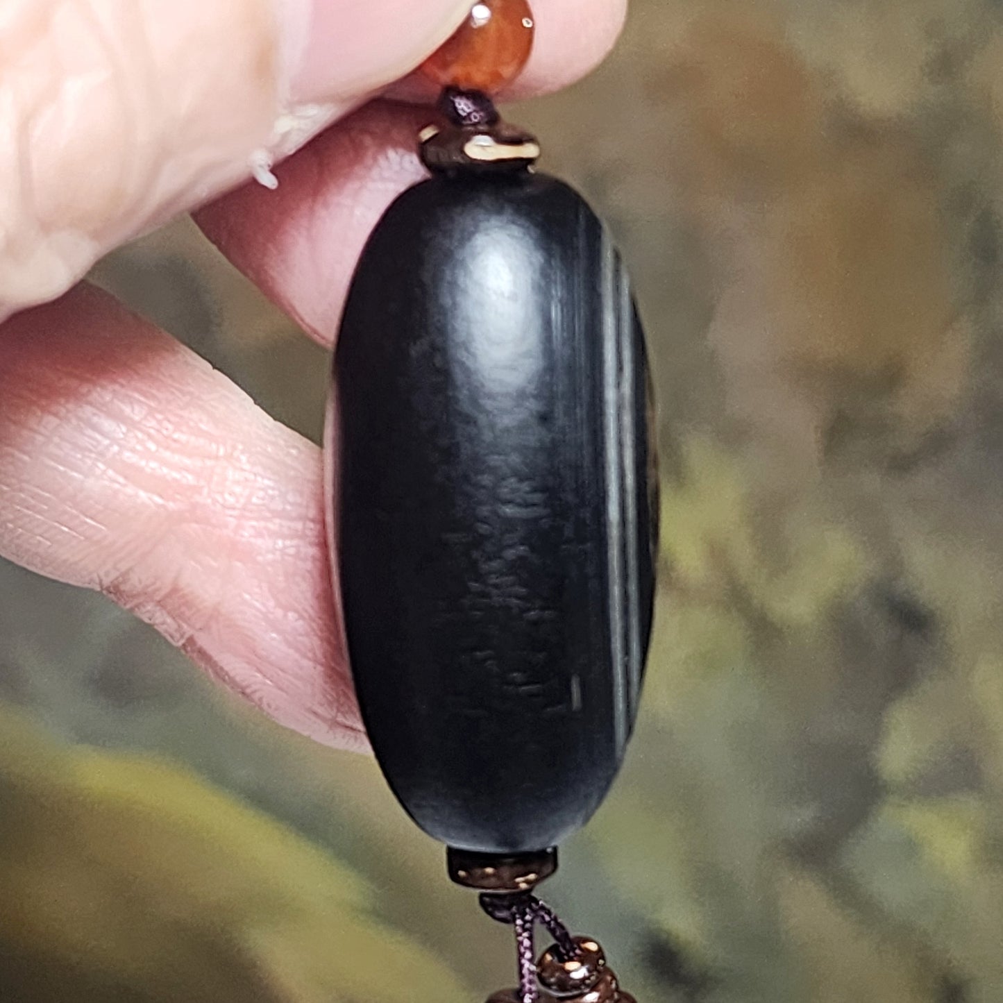 36.3mm Tibetan Sardonyx Natural Eye 1 Eye Buddha Eye Da Luo Dzi pendant [Natural Crystal] 藏传天然缠丝玛瑙天眼一眼佛眼达洛天珠吊坠