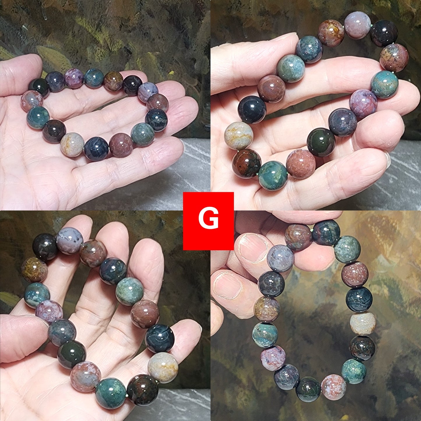 12mm Premium natural untreated Bloodstone bracelet [Natural Crystal] 12毫米天然无优化血石手链