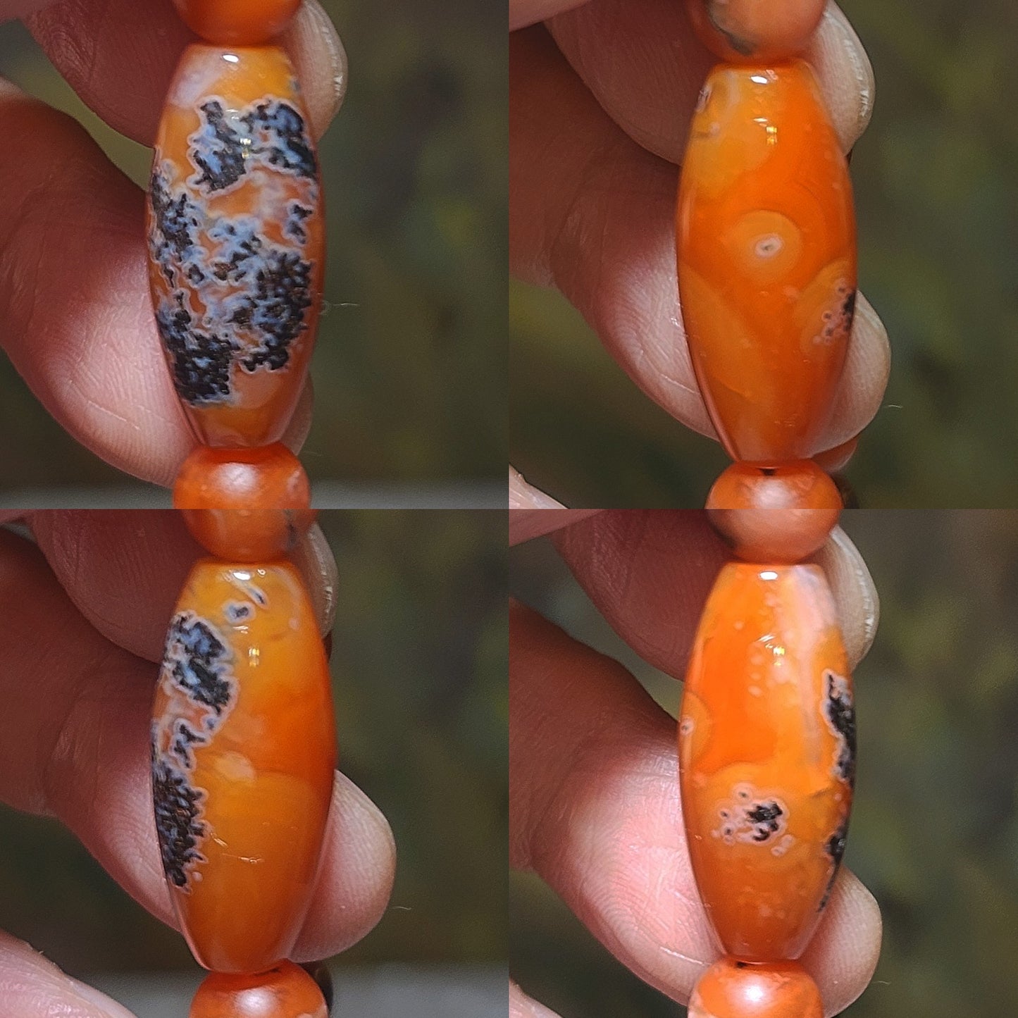 Gegegems Creation premium 8.2mm  Baoshan Nan Hong white Lianpu 108 beads & Kunming Nan Hong barrel bead necklace [Natural Crystal] 精品保山南紅満色白脸谱108配云南昆明南红桶珠项链