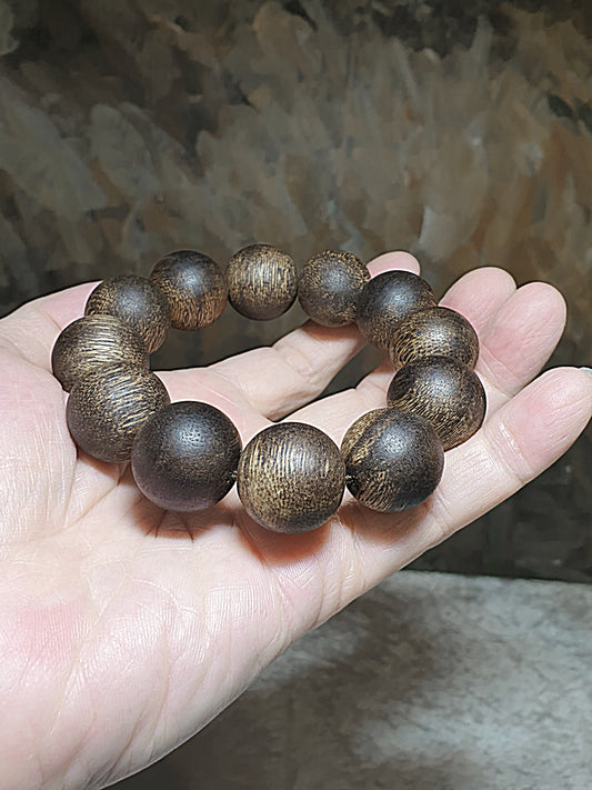 20mm "Vietnam Hoi An series" Agarwood bracelet/hand-held (with certificate) 20毫米惠安系沉香手串/手持(带证书)