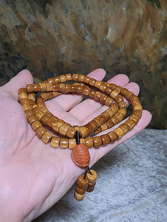 7.8mm Kuka hand polished highly polished traditional old style beads & Nan Hong hand carved Tortoise Shell 108 mala/necklace [Natural Unprocessed] 7.8毫米库克手工高抛老型珠南紅玛瑙雕刻龟甲富甲天下108念珠串/长项链/车挂