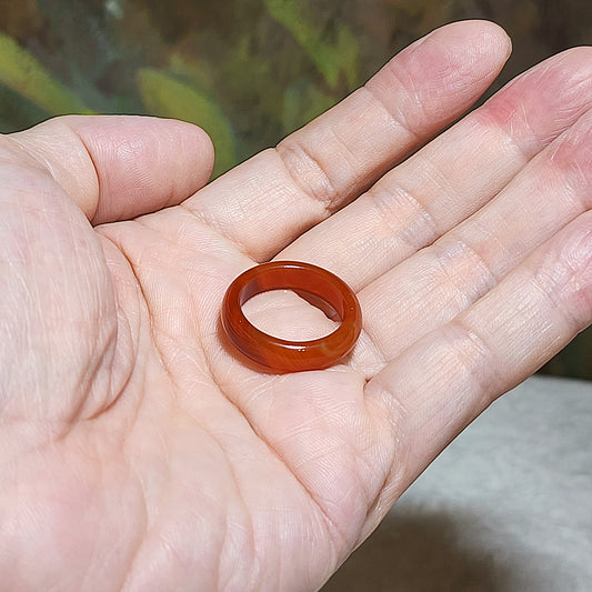 18.2mm The Warring States Sardonyx (Zhanguo Red Agate) Ring [Natural Crystal] 18.2毫米战国红戒指