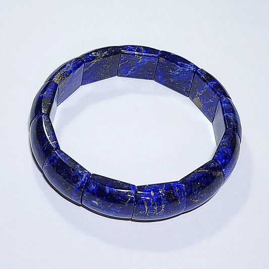 Premium all natural Lapis Lazuli bangle style bracelet [Natural Crystal] 天然无优化青金手排款手链