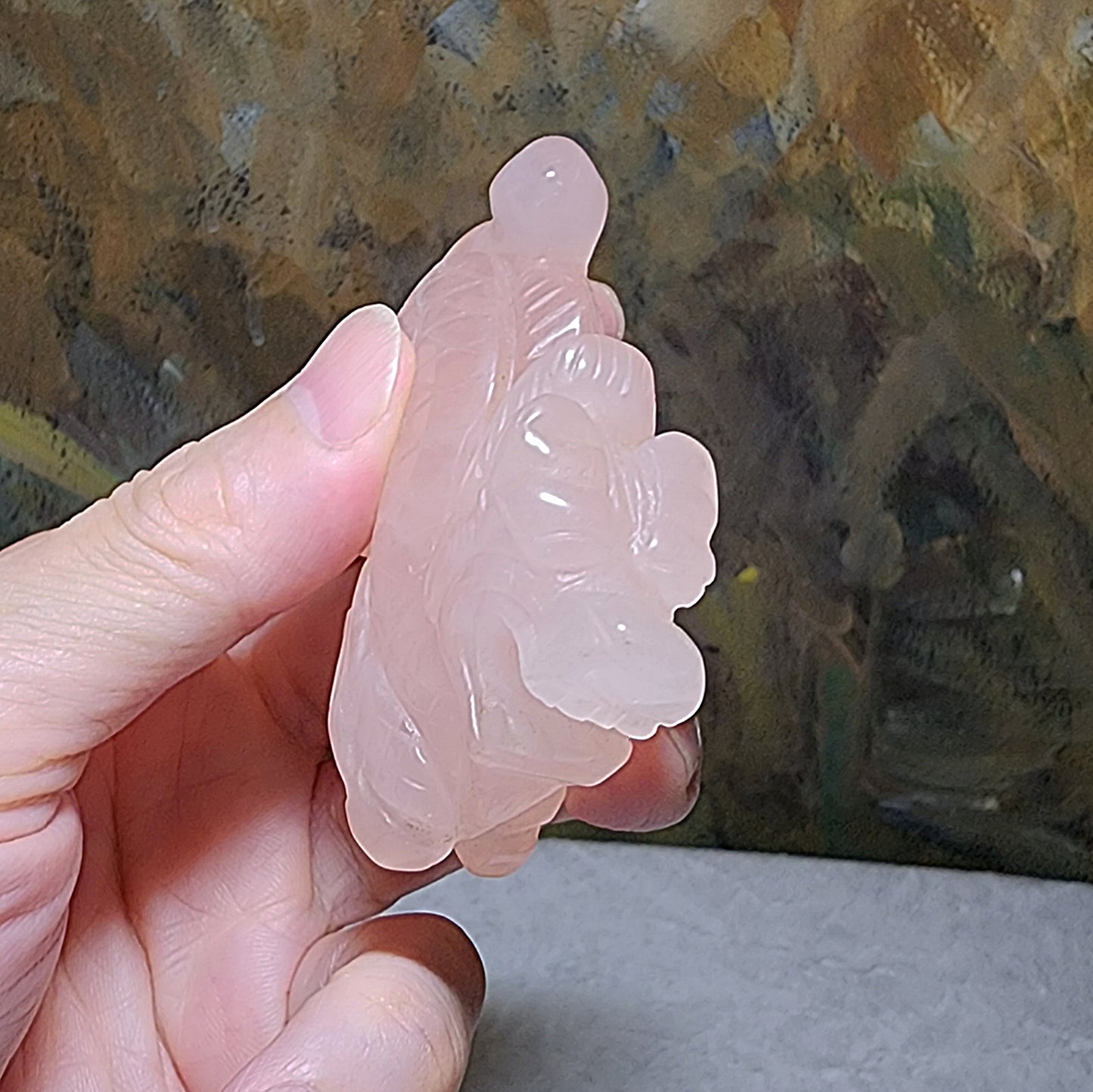 99 grams Premium Rose Quartz 3 dimensional Dragon display [Natural Crystal] 天然粉晶立体龙小摆件