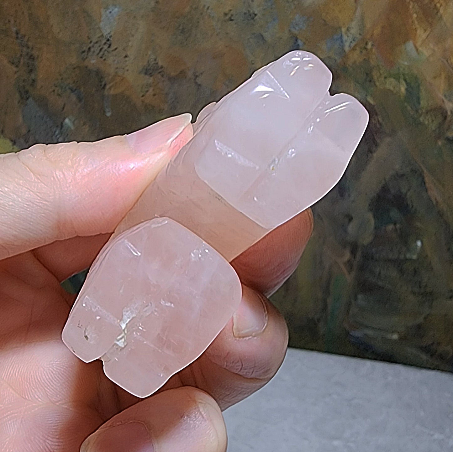 99 grams Premium Rose Quartz 3 dimensional Dragon display [Natural Crystal] 天然粉晶立体龙小摆件