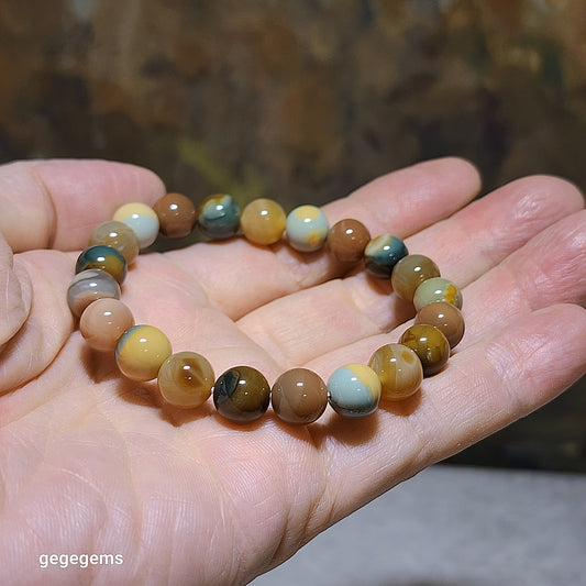 8.8mm Premium natural Gobi Desert Agate bracelet [Natural Crystal] 天然戈壁沙漠玛瑙手链