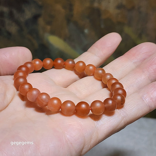 8.2mm Baoshan Nan Hong icy red bracelet 保山南紅冰红手链