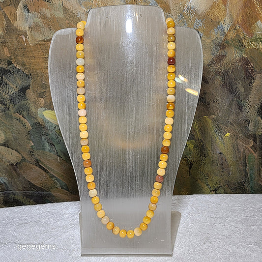 7.7mm Premium Mianhuang (Myanmar Yellow Dragon Jade) traditional old style beads 108 mala necklace multi rounds bracelet 精品缅黄老型珠108念珠项链多圈手链