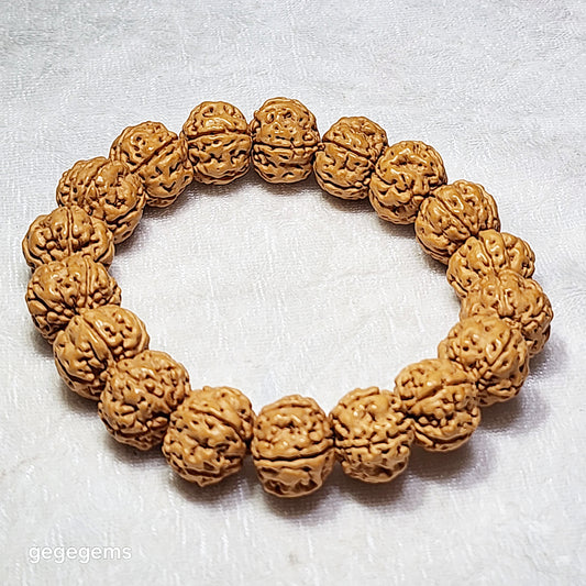 14.5mm+ Premium 5 Mukhi (Faces) deep lines "Double Dragons" "Panlong" Rudraksha bracelet 五瓣深坑树王双龙盘龙小金刚菩提子手链