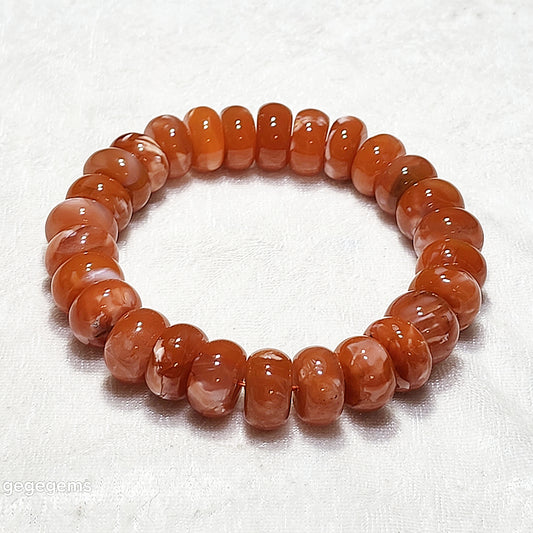 14.5mm Premium Sichuan Lianhe Nan Hong sprindrift abacus beads bracelet 精品川料联合飘白花算盘珠手链