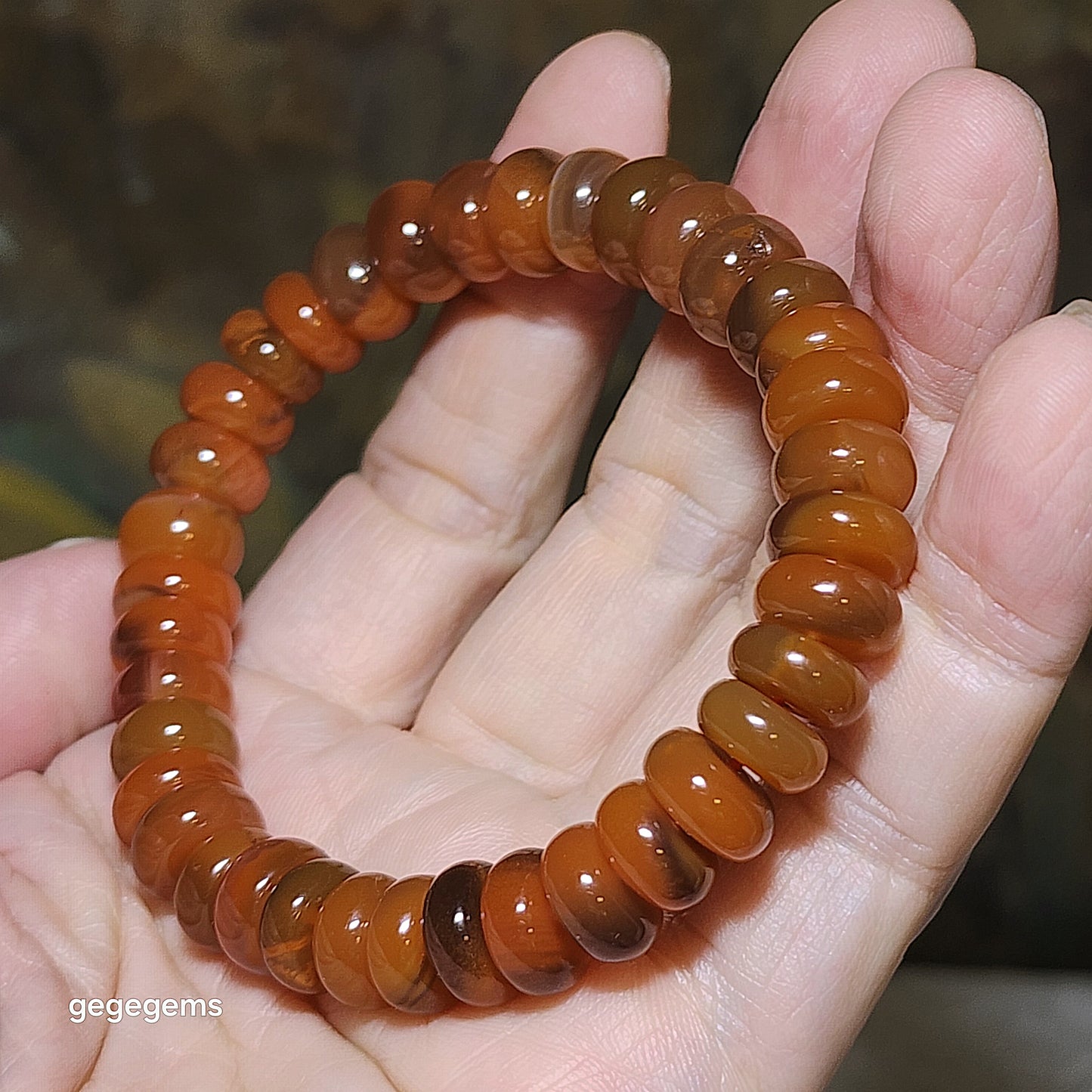 10.6mm Premium Sichuan Lianhe Nan Hong "black jelly" abacus beads bracelet 精品四川联合黑冻料算盘珠手链