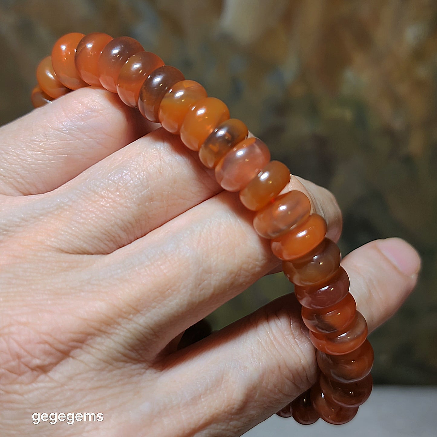 10.6mm Premium Sichuan Lianhe Nan Hong "black jelly" abacus beads bracelet 精品四川联合黑冻料算盘珠手链