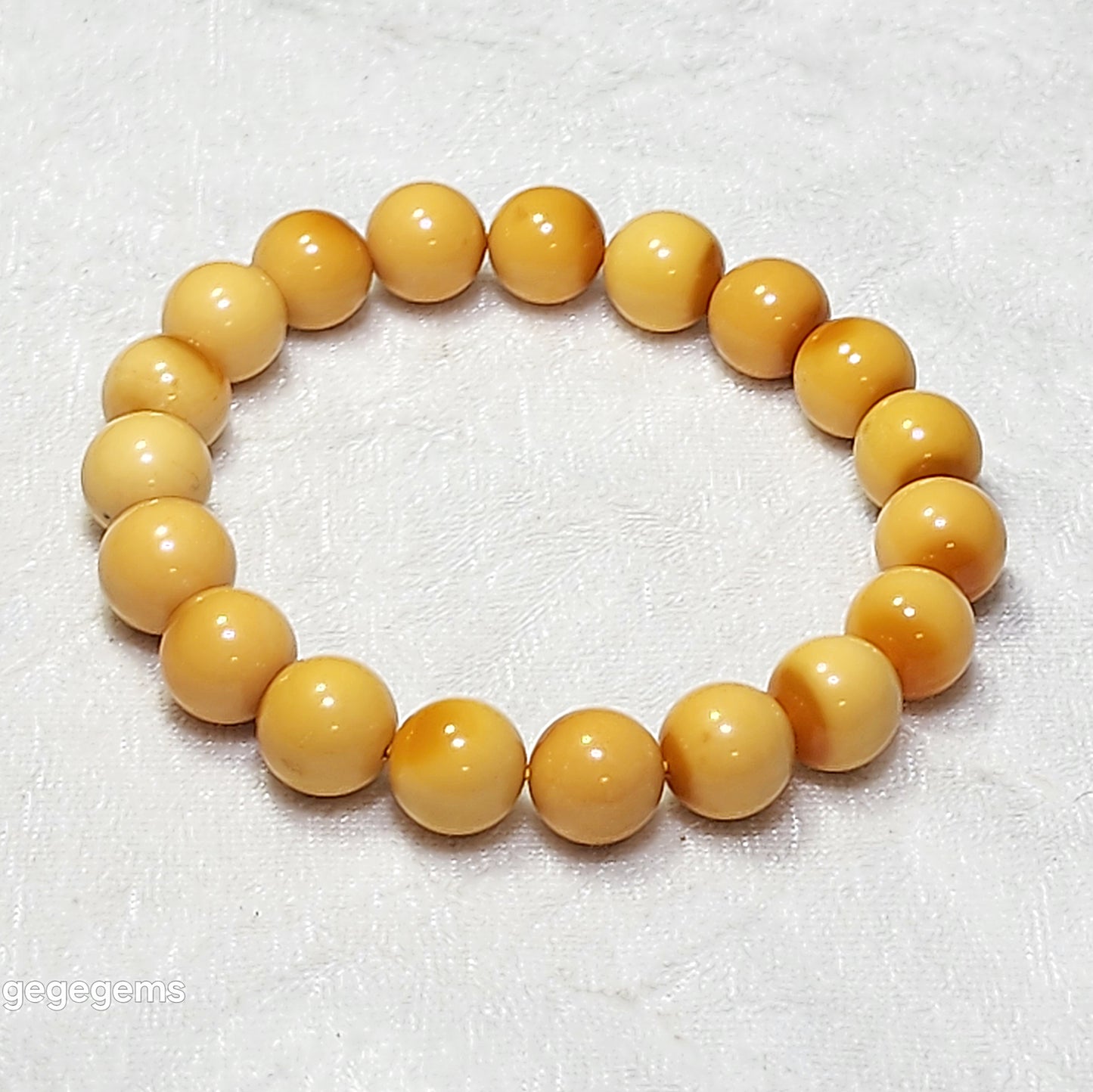 11mm+ Premium Mianhuang (Myanmar Yellow Dragon Jade) filled treasure bowl bracelet 精品缅黄滿滿聚宝盘手链