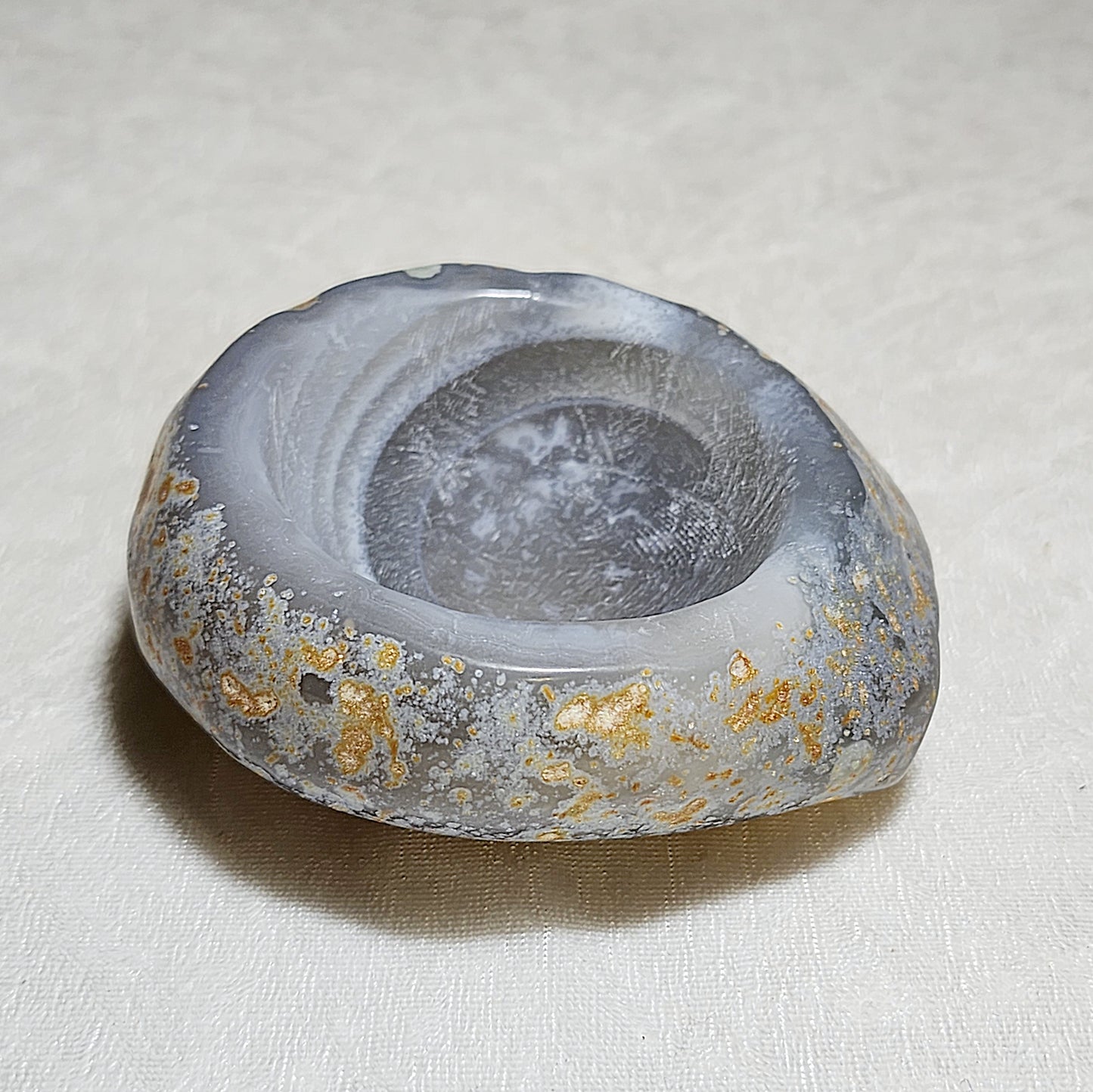 423 grams Natural Agate crystal bowl home/office decor ash tray [Natural Crystal] 天然玛瑙水晶碗家居辦工室小摆设烟灰缸