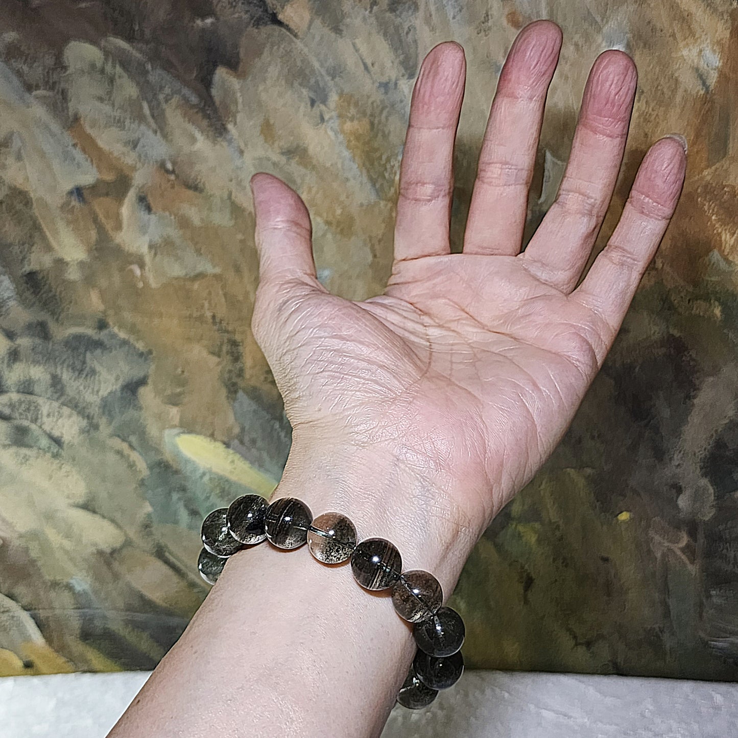 13mm Premium Green Phantom Quartz "thousands layers mountains" bracelet [Natural crystal] 优质绿幽灵千层山手链