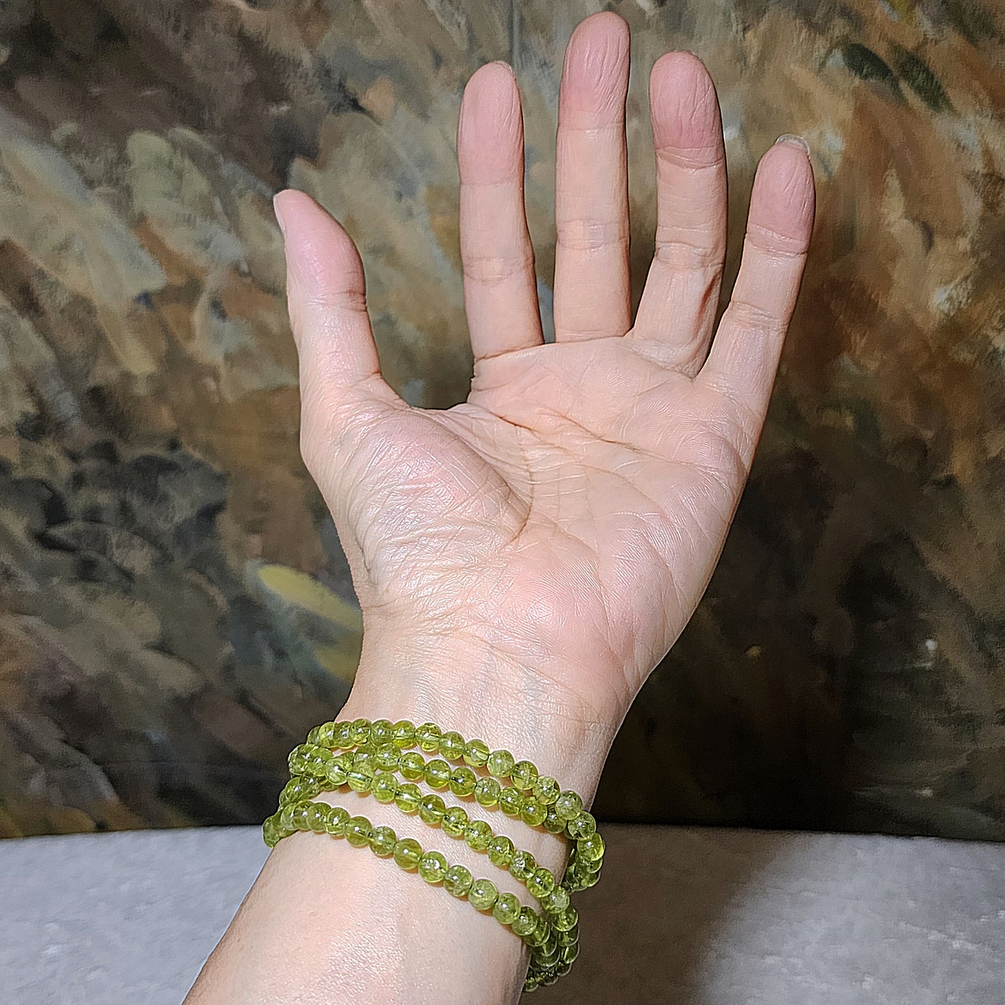 Gegegems collection Premium 5.4mm natural Peridot necklace multiple loops bracelet [Natural Crystal] 精品橄榄石多圈手链项链