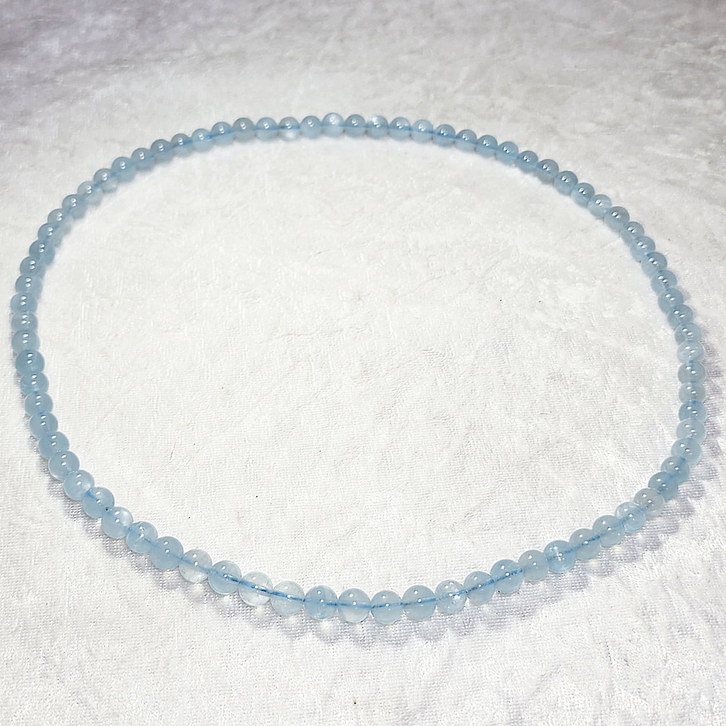 Gegegems Collection 7.2mm natural Aquamarine Icy blue with cateye sheen necklace 3 loops bracelet [Natural Crystal] 精品海蓝宝冰蓝猫眼项链三圈手链