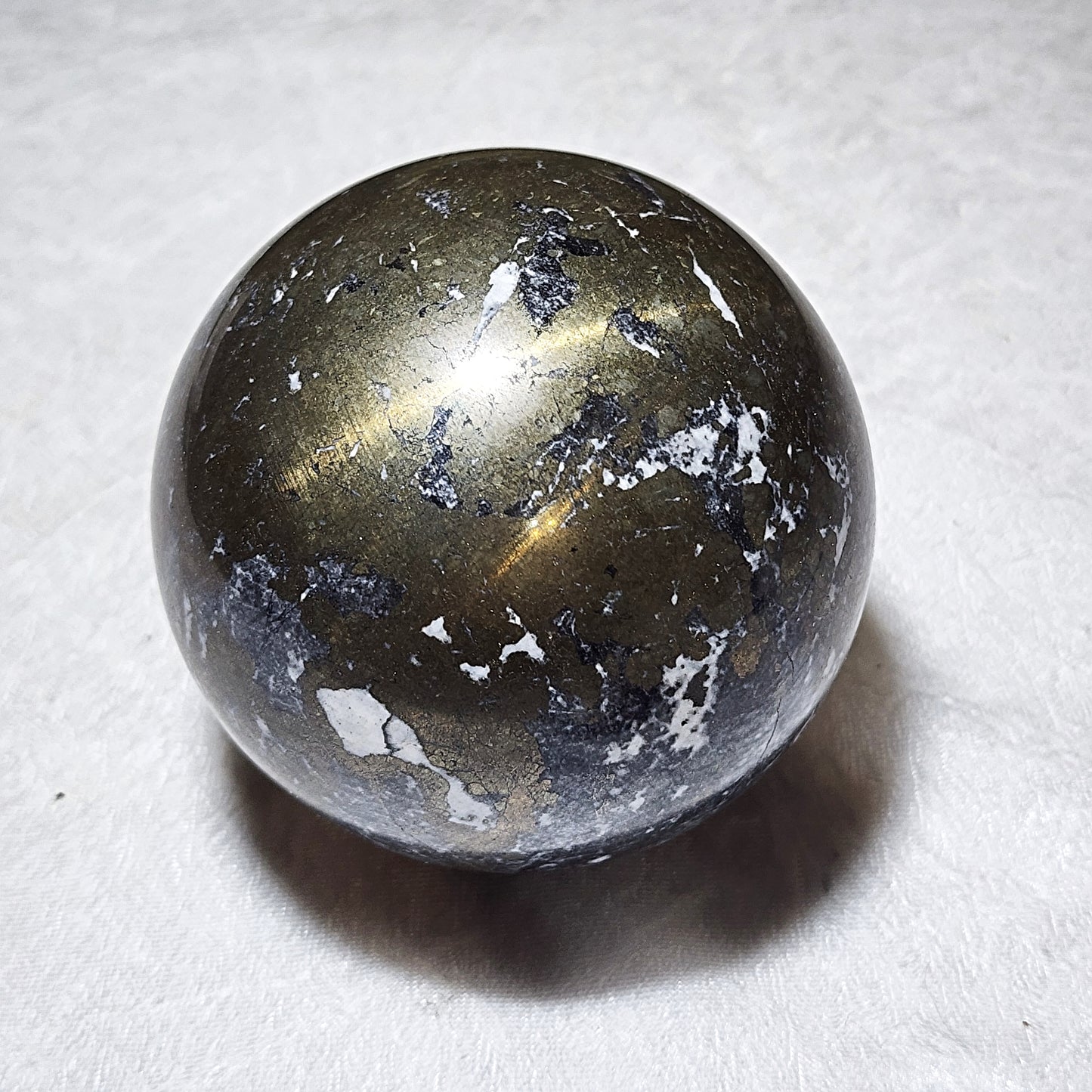 1.428 kg Premium old mine Pyrite globe ball [Natural Crystal] 优质黄铁矿老料家居摆设风水球