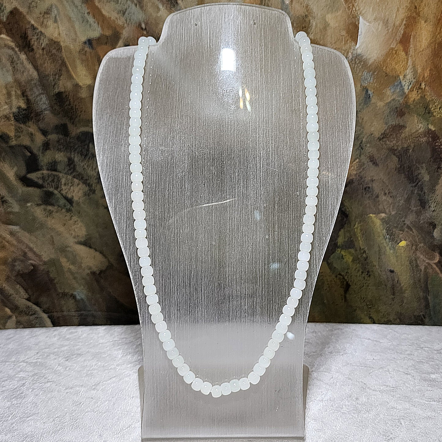 6.2mm Premium Nephrite warm white 118 traditional old style beads necklace multiple loops bracelet (with certificate) 精品和田玉暖白118老型珠项链多圈手链(带证书)