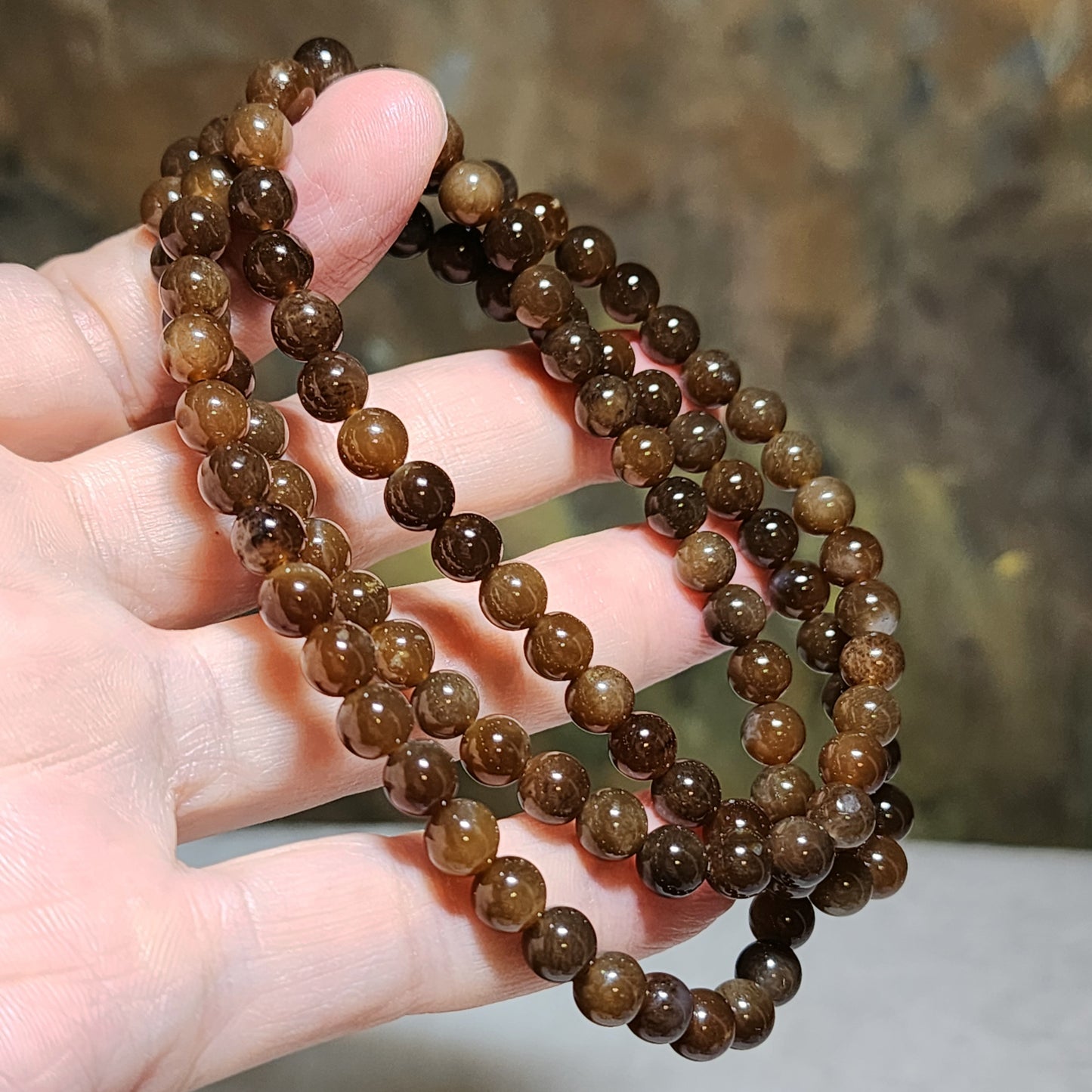 Gegegems Collection 6.3mm Premium Nephrite deep caramel brown 108 necklace multi loops bracelet 精品和田玉且末老褐糖108项链绕手三、四圈手链