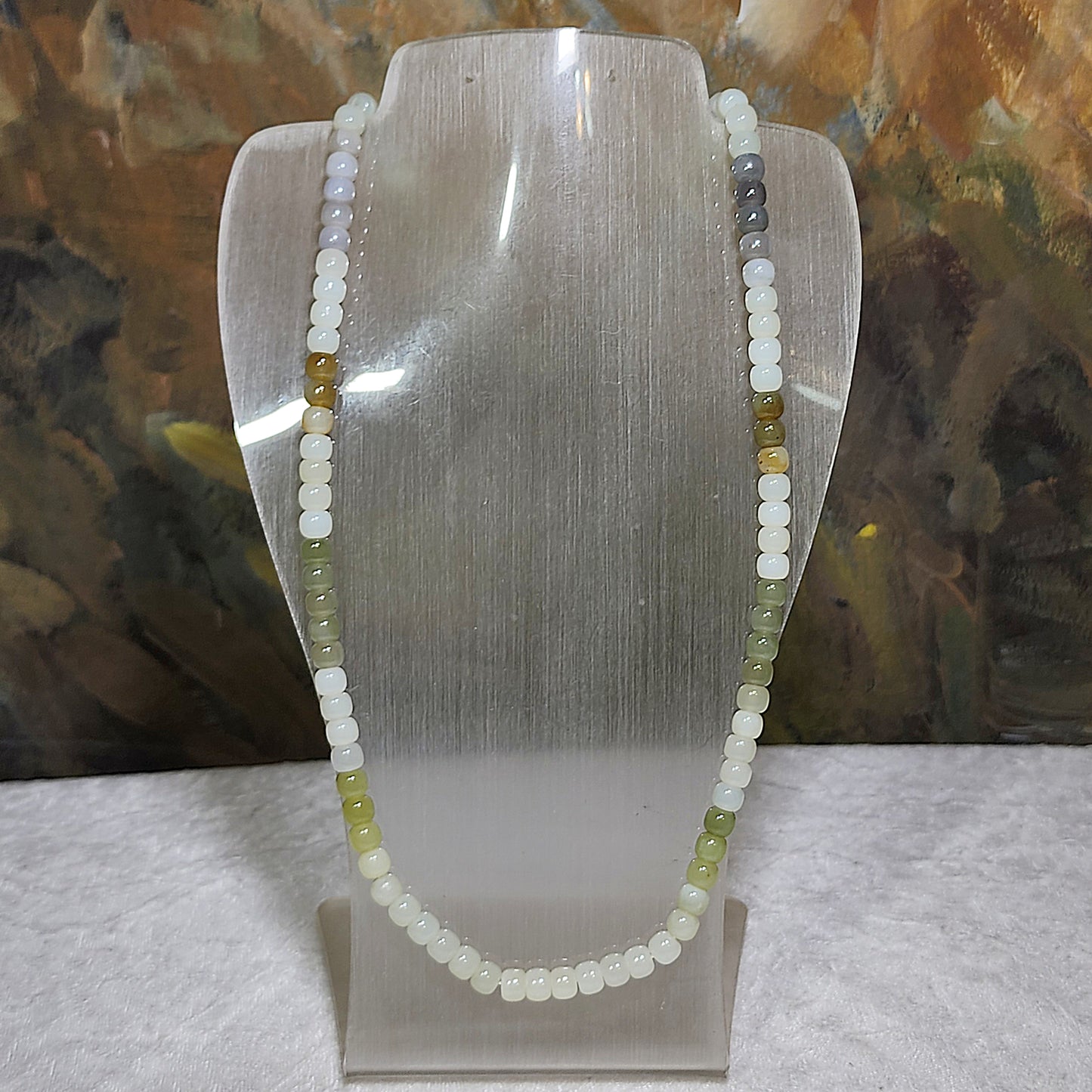 Gegegems Collection 7mm Premium Nephrite multicolor traditional old style beads 108 Jade necklace multi loops bracelet (with certificate) 精品和田玉多色(暖白湖水绿淡烟紫浅糖)多宝老型珠108项链绕手多圈手链(带证书)