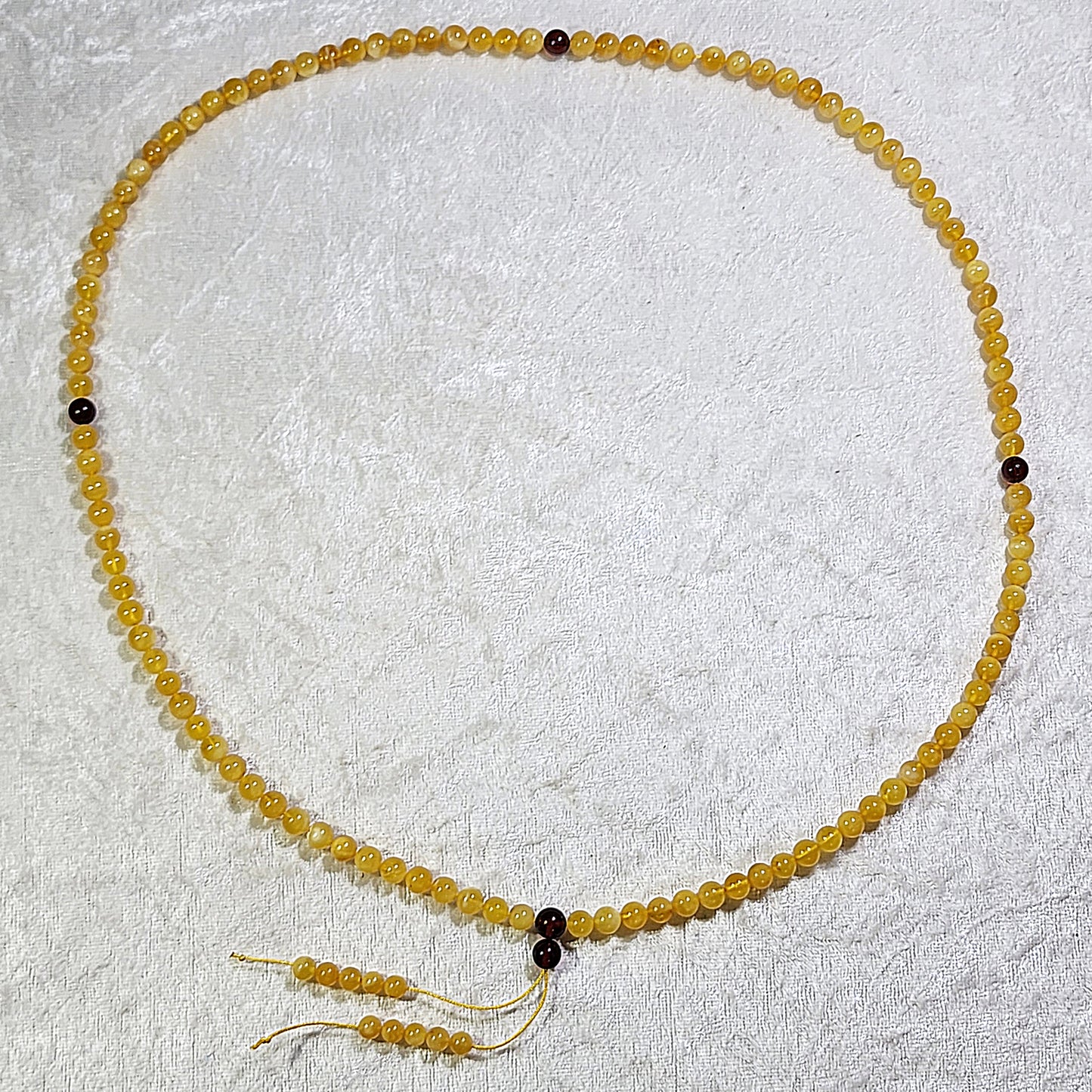 6.3mm Premium Butterscotch Amber 108 mala necklace [Natural Crystal] 6.3毫米优质蜜蜡108念珠项链