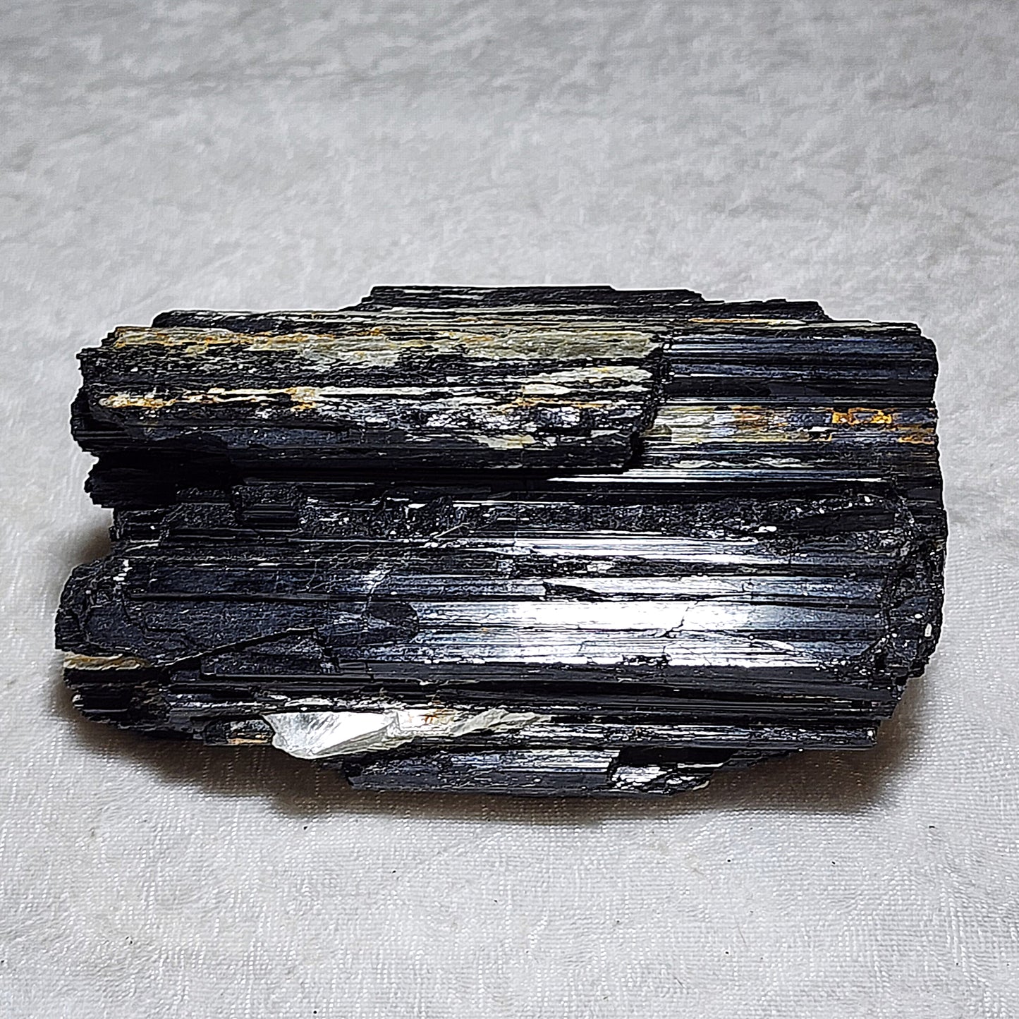 0.93Kg raw Black Tourmaline with silvery Mica very reflective surface [Natural Crystal] 0.93公斤黑碧玺原石超亮皮带云母片共生 #fengshui