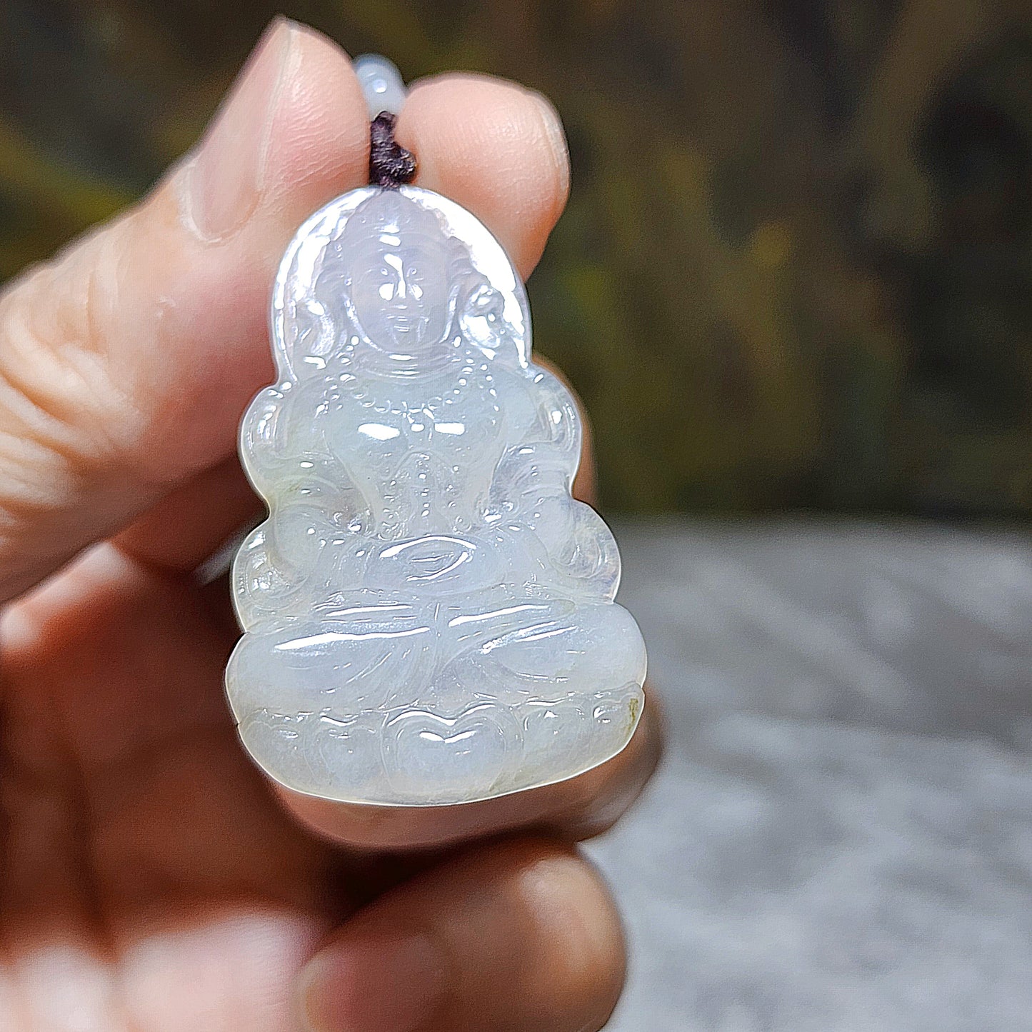 [Sold] Premium Type A Jadeite Icy Guan Yin Green Tara pendant and Type A Jadeite necklace 精品冰透翡翠观音度母吊坠配翡翠链