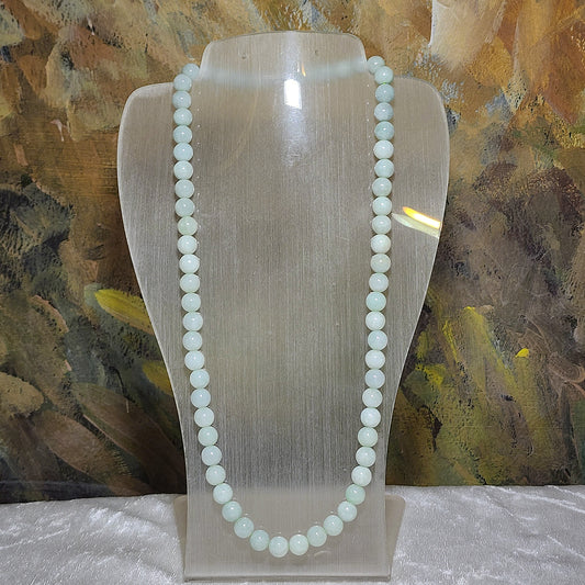 8.4mm Premium Type A Jadeite light green Jade necklace 优质翡翠A货淡绿项链