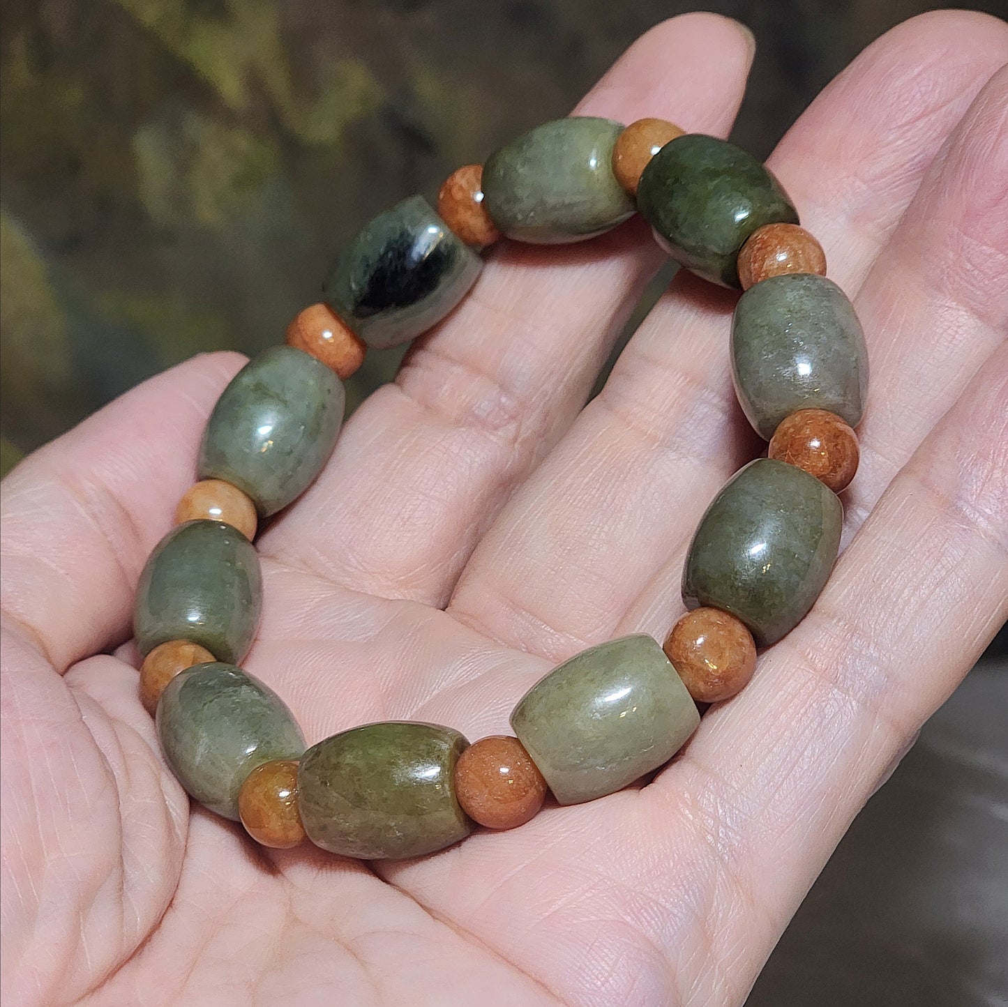 Type A Jadeite 12mm light green light yellow barrel beads (with certificate) and 8mm Yellow Jadeite beads bracelet 翡翠A货淡黄绿桶珠(带证书)配黄翡圆珠手链