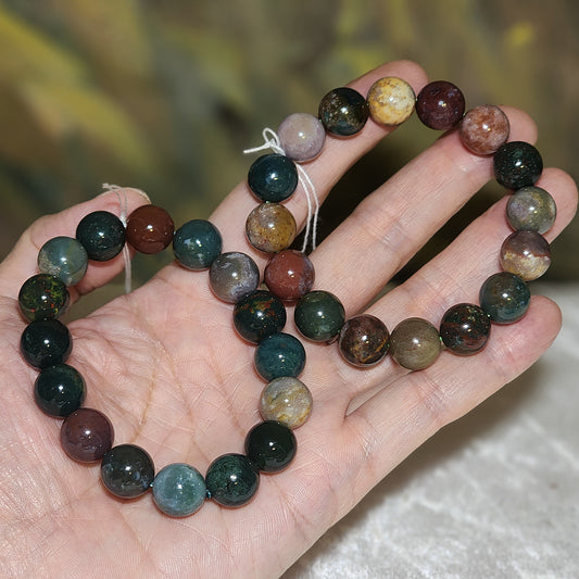 12mm Premium natural untreated Bloodstone bracelet [Natural Crystal] 12毫米天然无优化血石手链