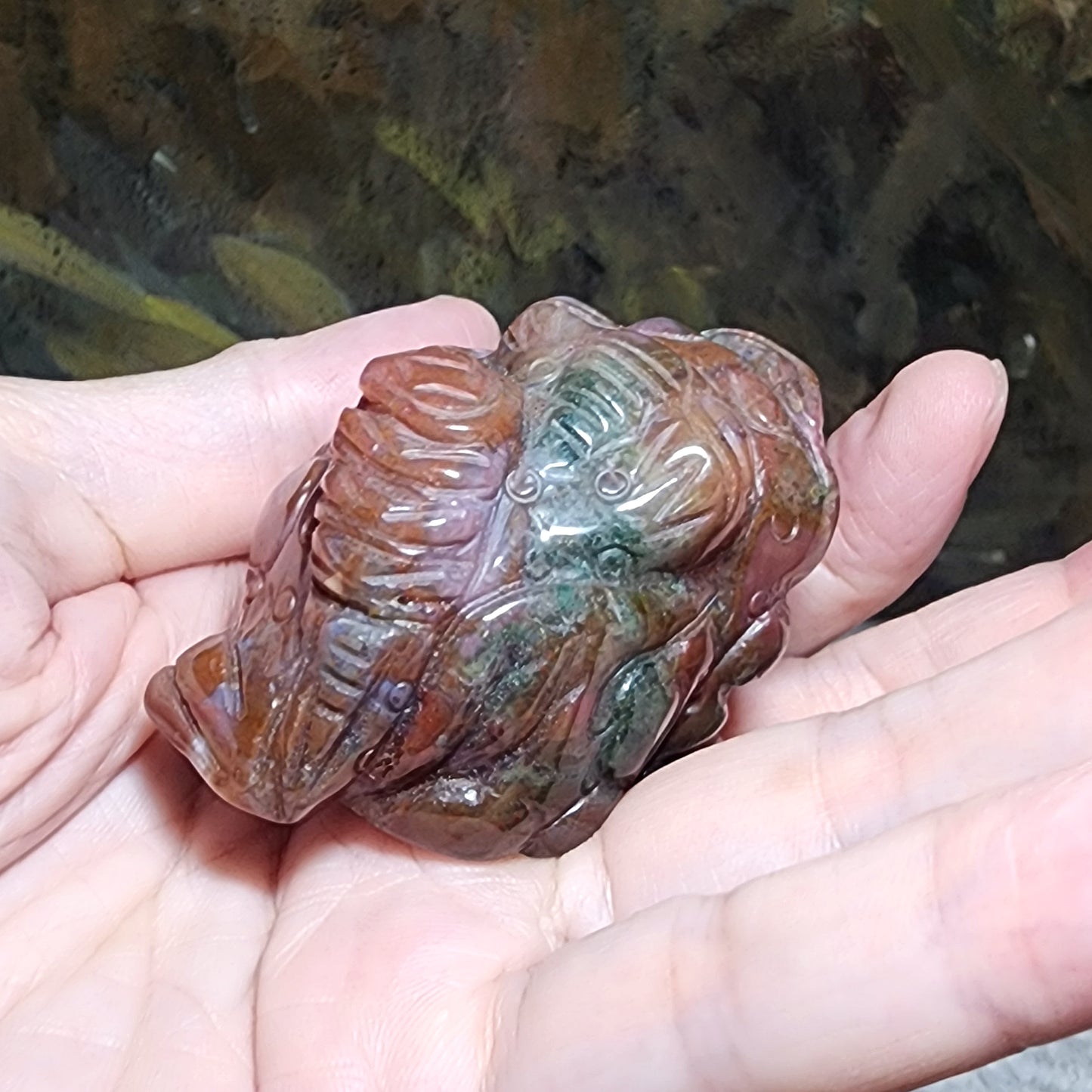 Gegegems Collection aged natural Bloodstone 3 Legs Toad handheld [Natural Crystal] 精品老矿血石三脚蟾蜍手把茶宠小摆件